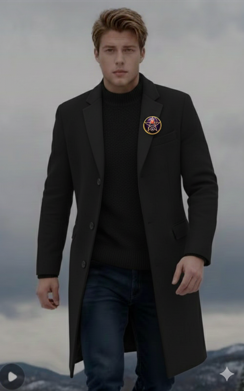 Men's Classic Black & Gold Buttons Suit Coat