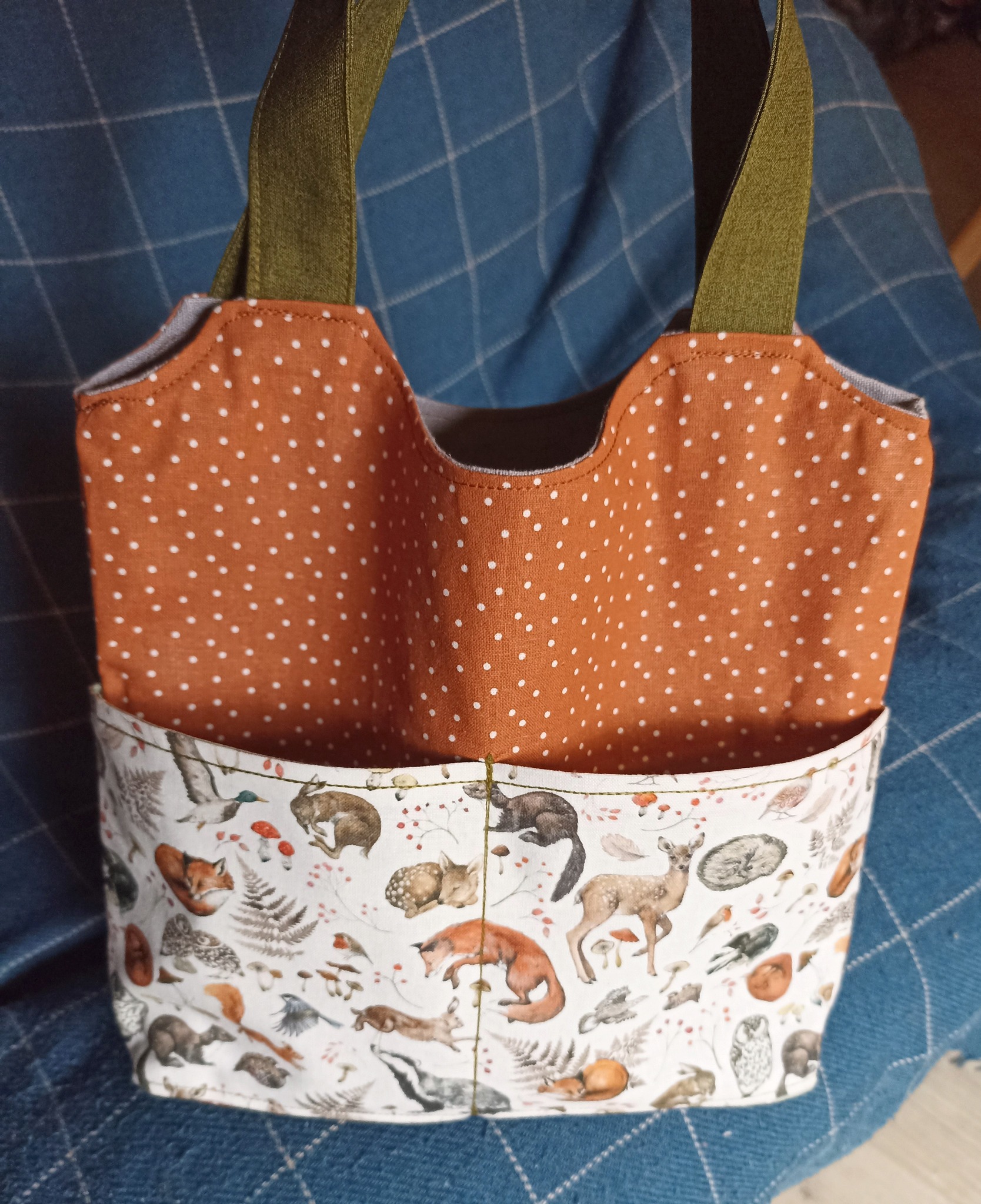 Sac en tissu fait main, tissu faune, animaux