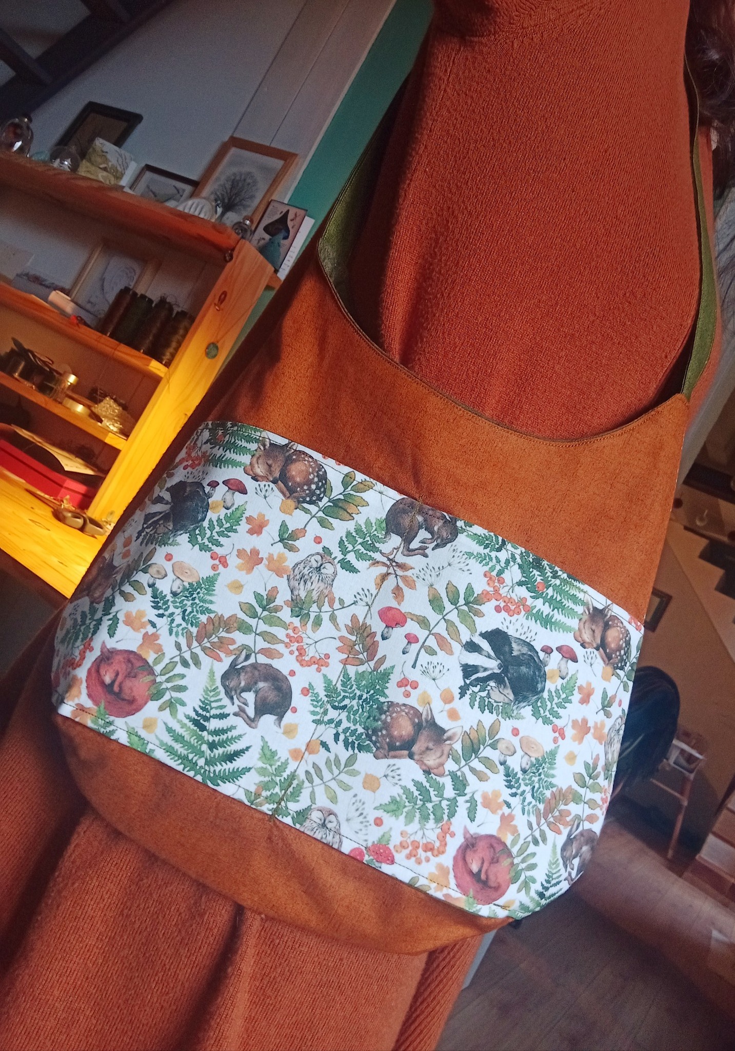 Sac en tissu fait main, tissu faune, animaux