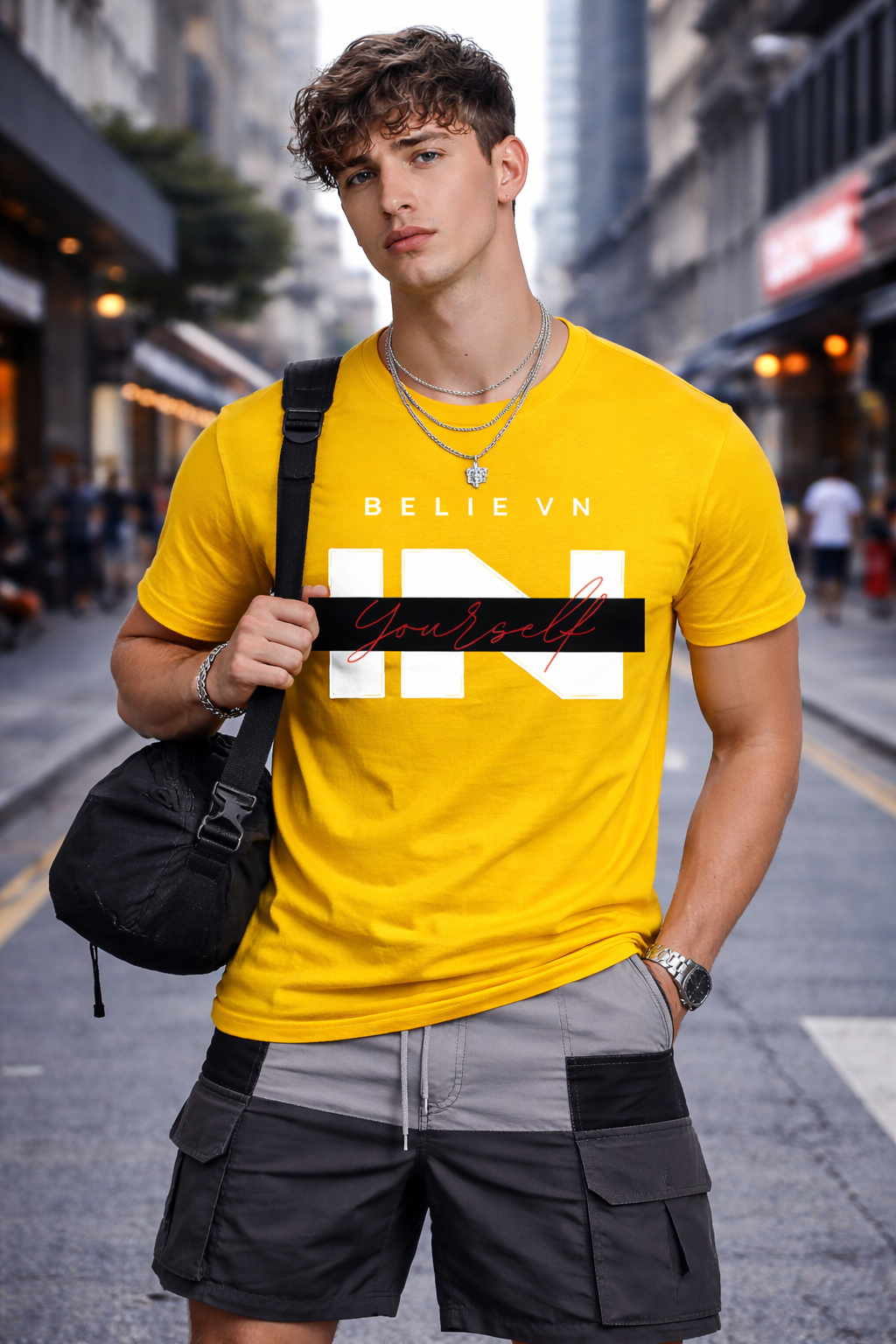 Yellow 'Believe Yourself' T-Shirt