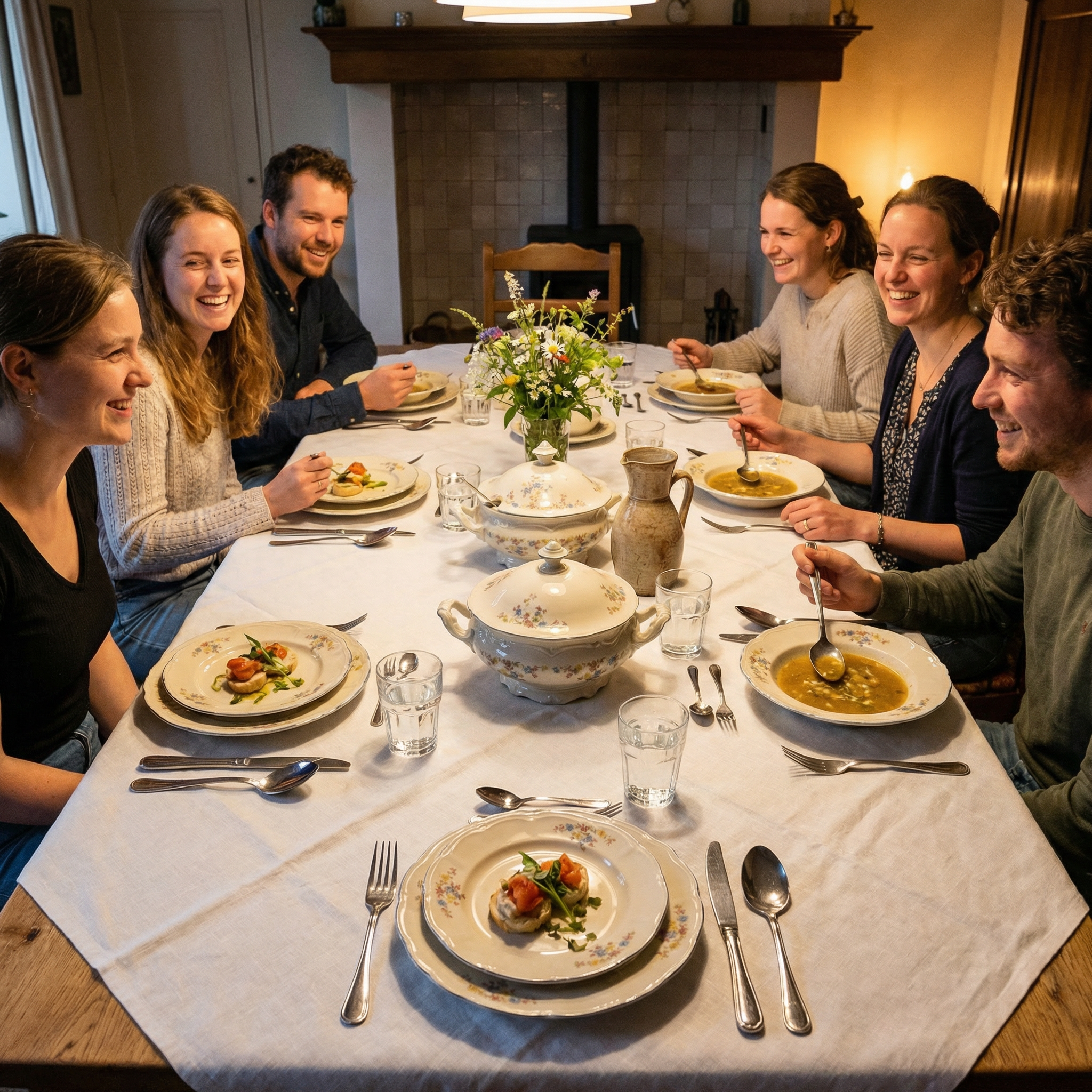 Landelijk diner servies