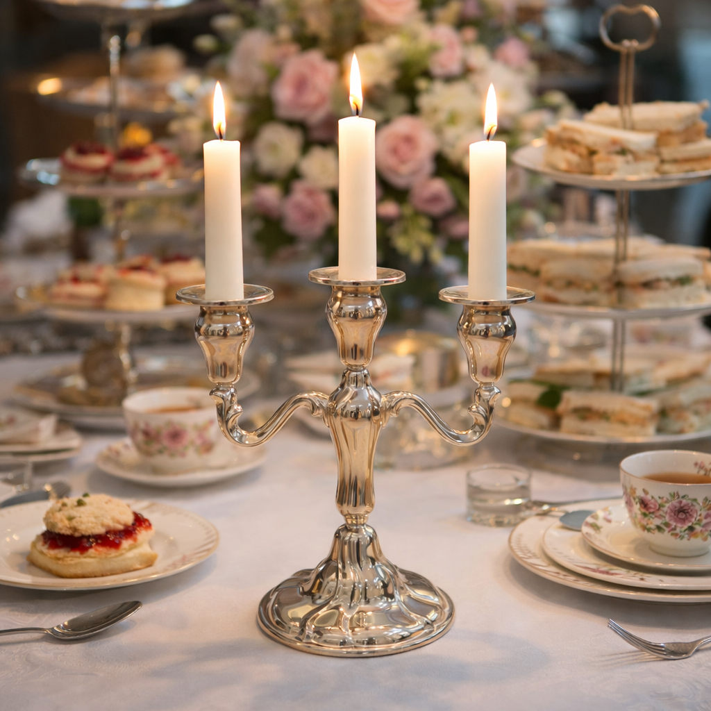 Kaarskandelaar zilver