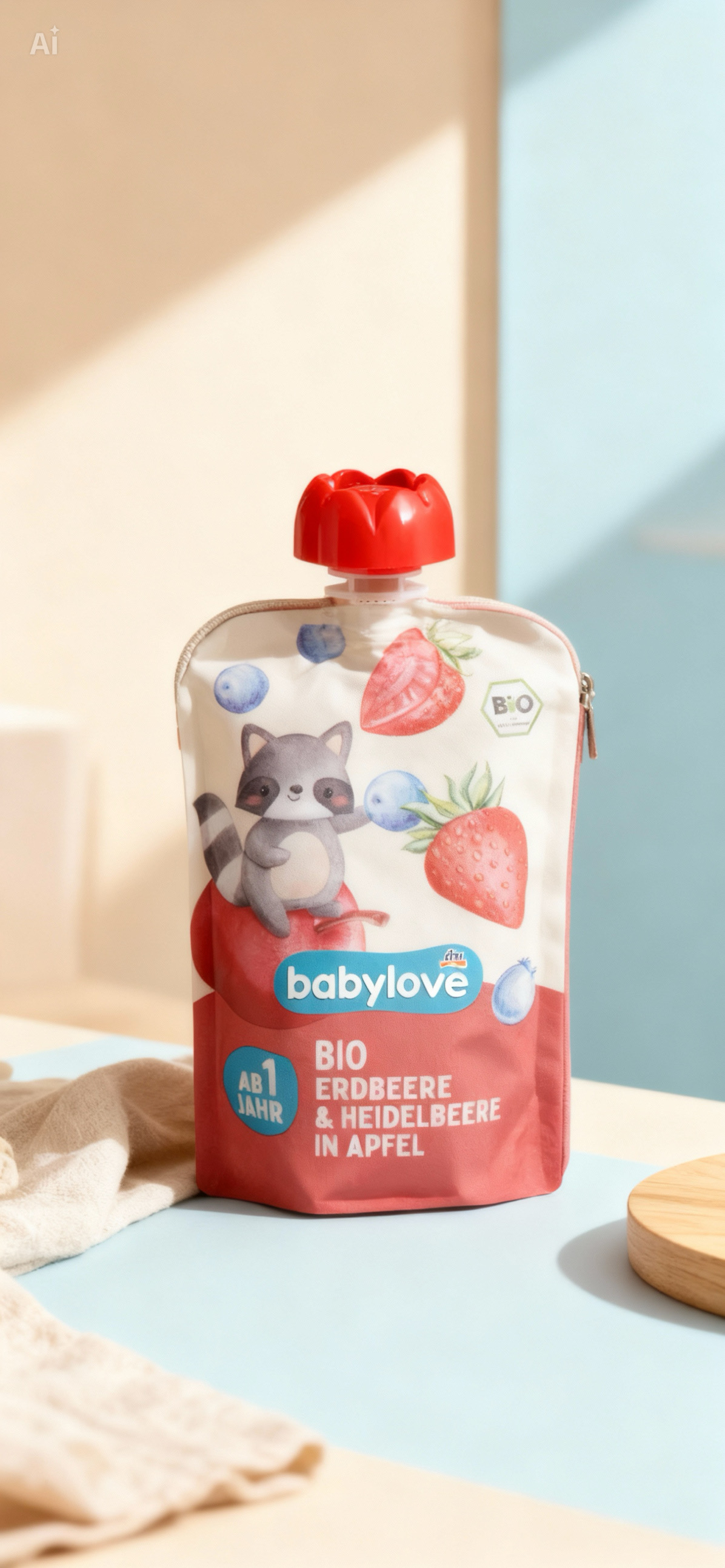 Babylove Organic Berry & Apple Puree