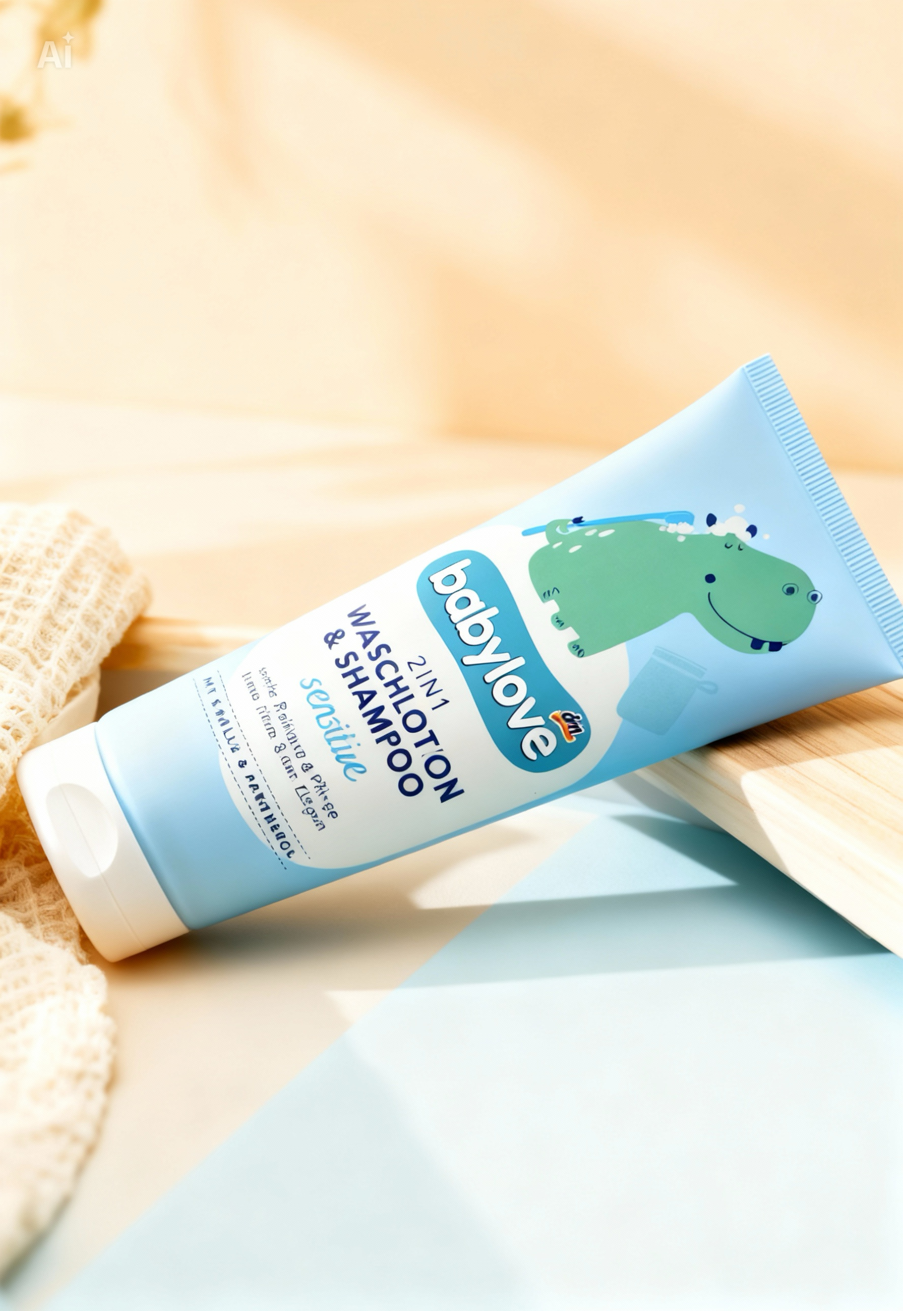 babylove 2-in-1 Baby Wash Lotion & Shampoo, Sensitive, 200 ml