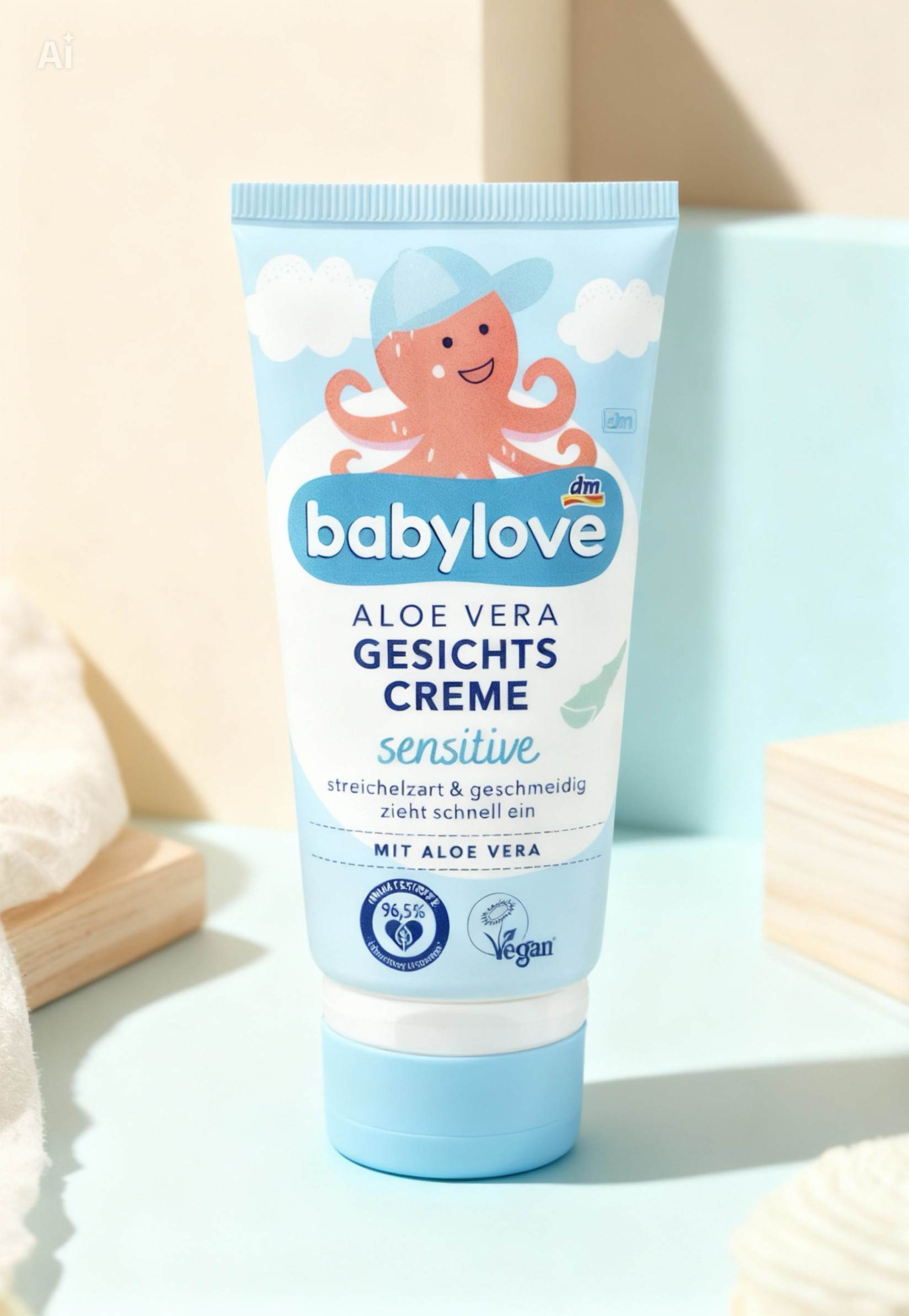 babylove Sensitive Face Cream with Aloe Vera, 75 ml
