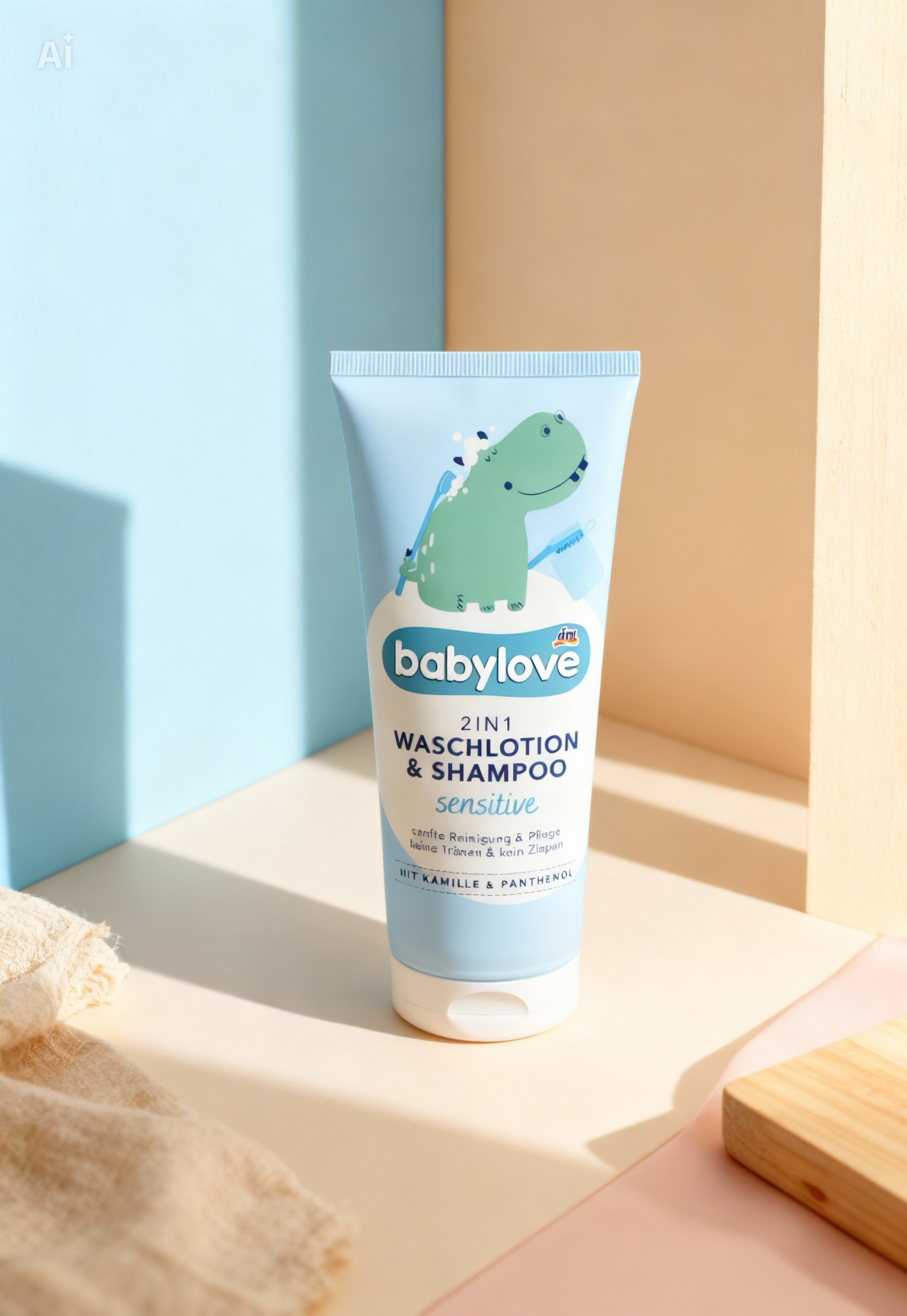 babylove 2-in-1 Baby Wash Lotion & Shampoo, Sensitive, 200 ml