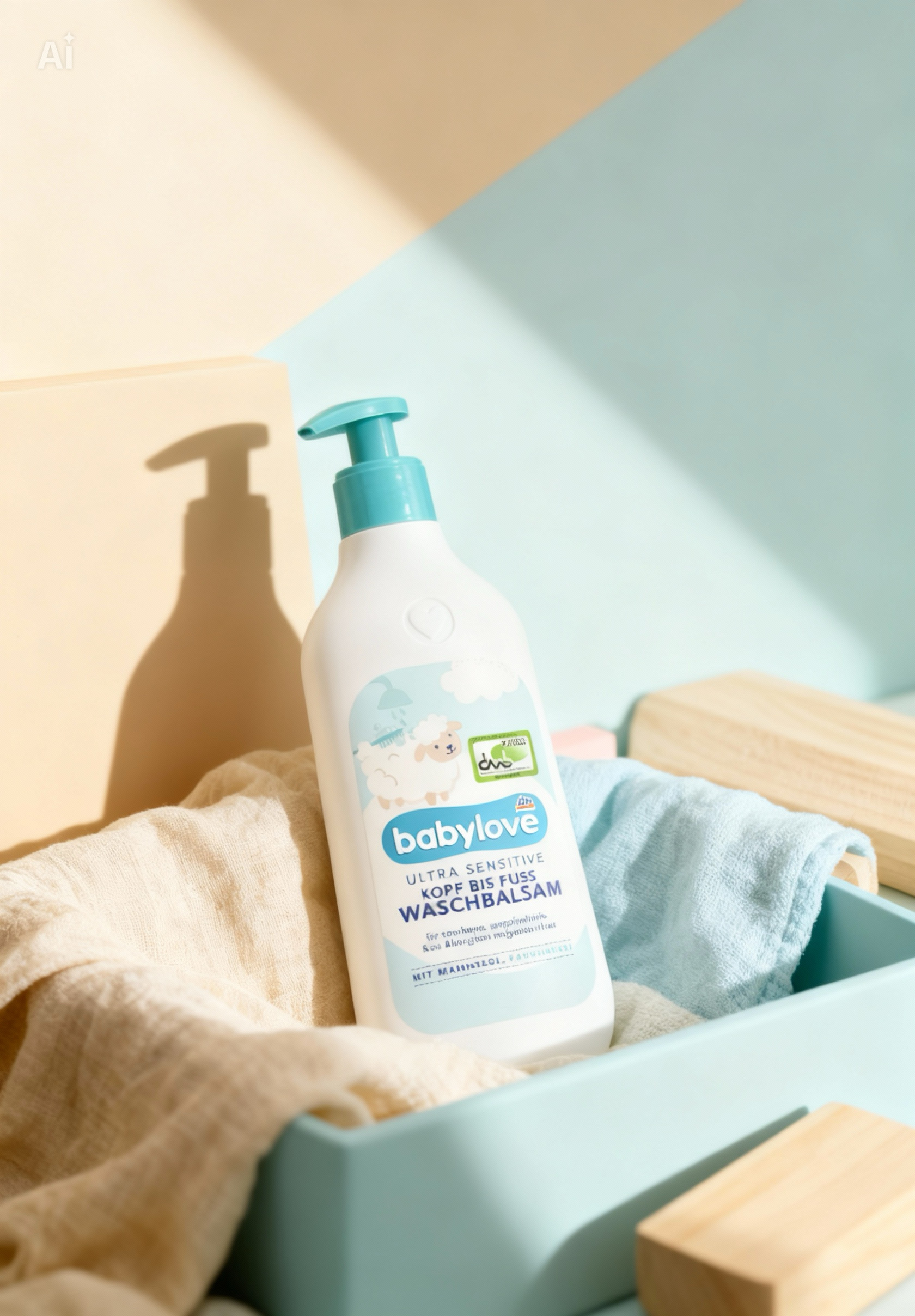 babylove Ultra Sensitive Wash Balm, Head to Toe, 500 ml