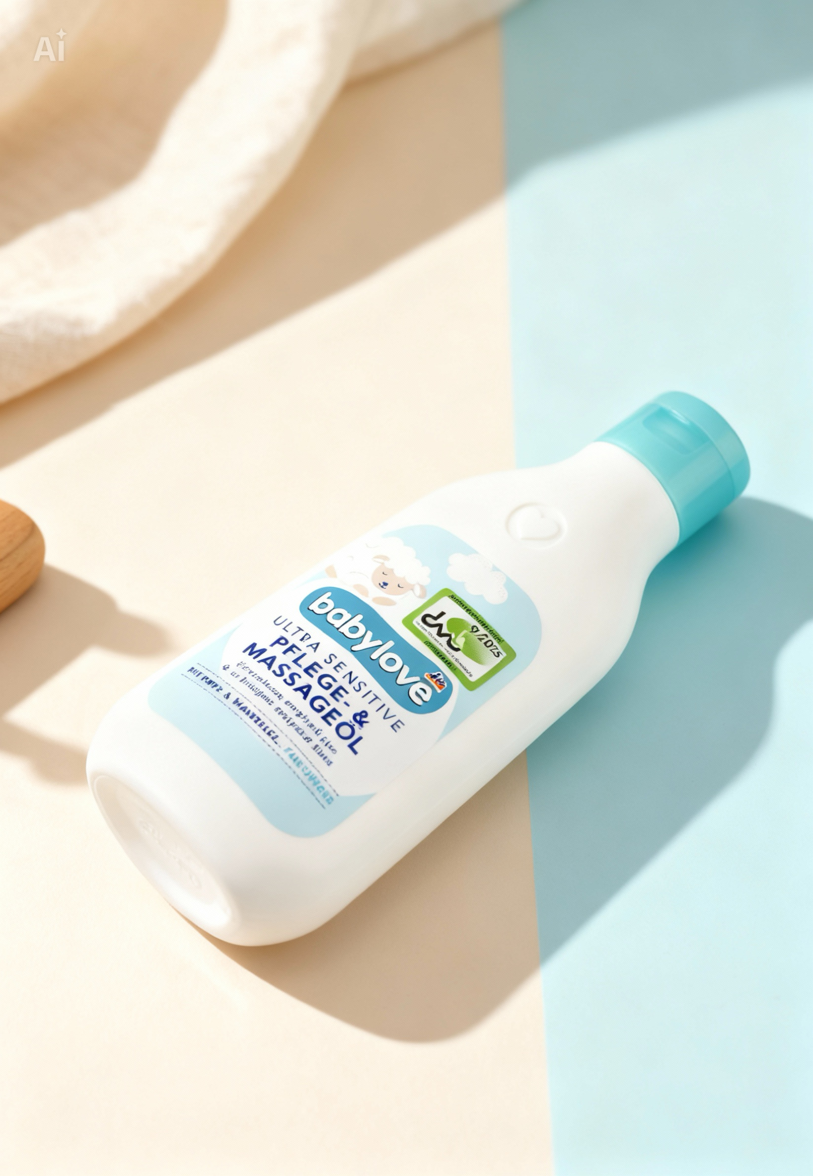 babylove Baby Oil for Care & Massage, Rapeseed & Almond Oil, Fragrance-Free, 250 ml