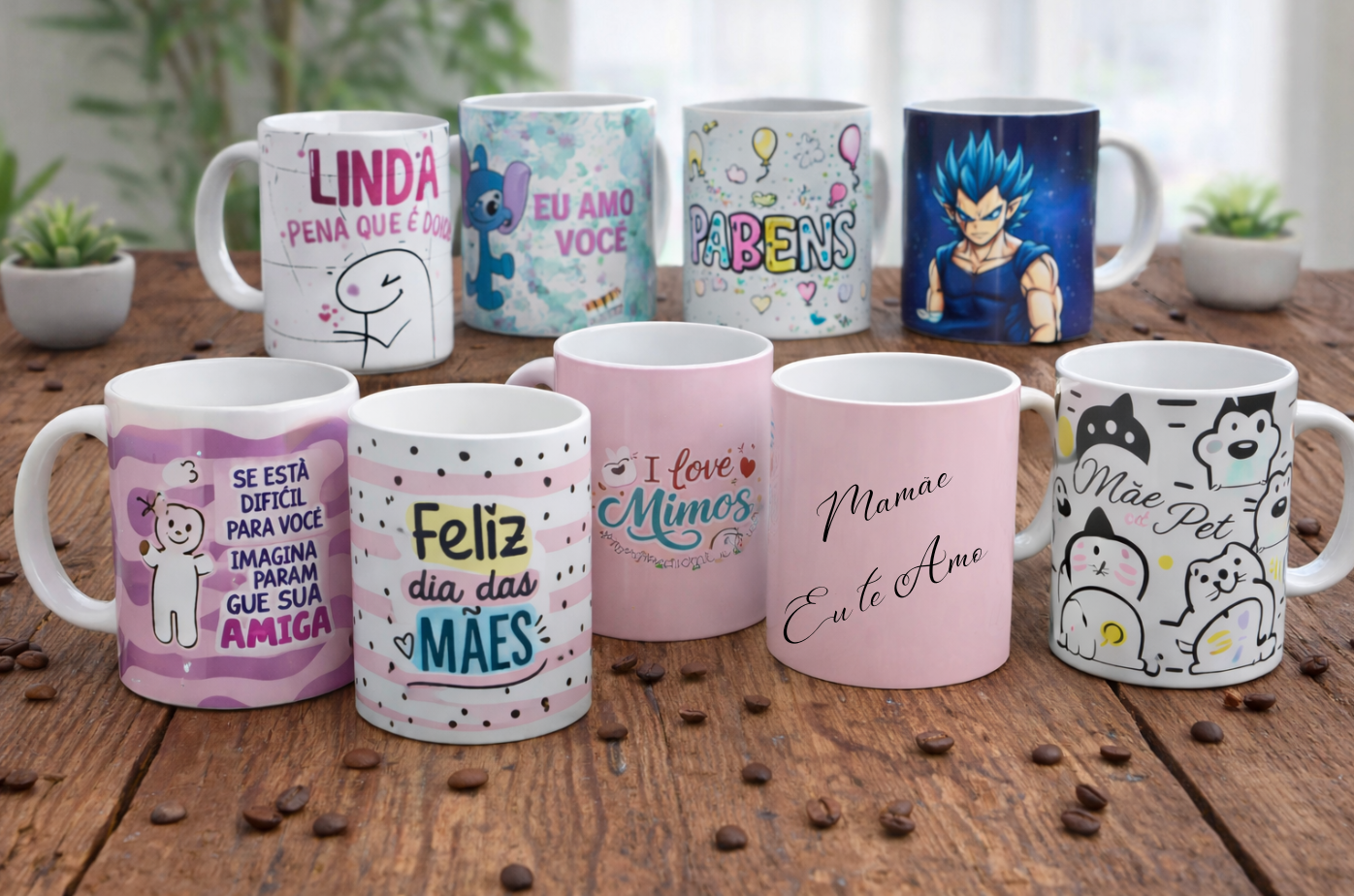 ☕Canecas Brancas Personalizadas