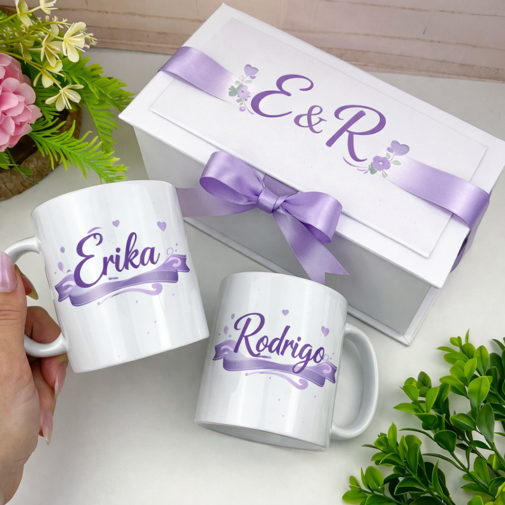 🎁Kit de Canecas Personalizadas com Caixa Convite