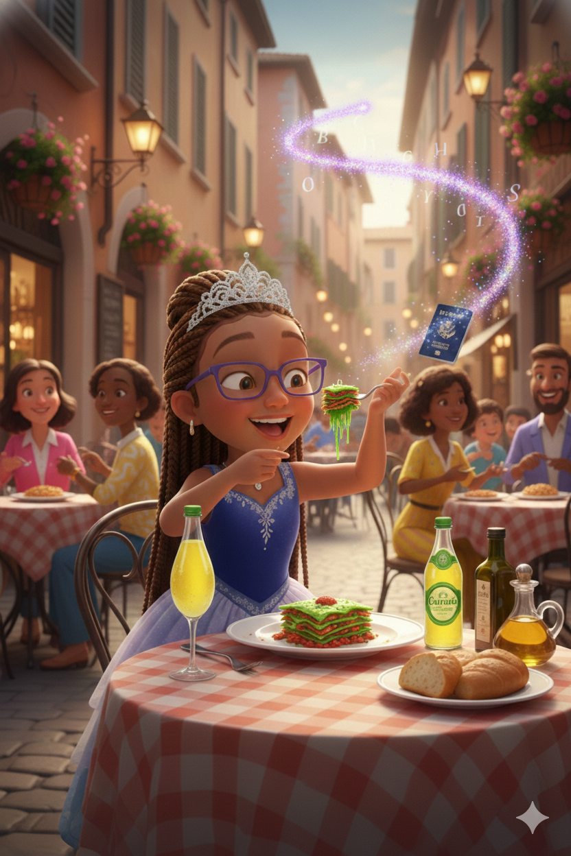 Kali the Passport Princess in Italy