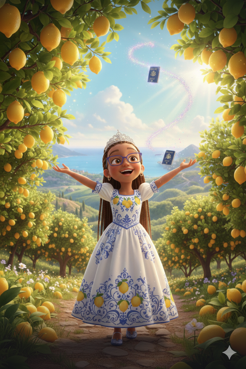 Kali the Passport Princess in Italy