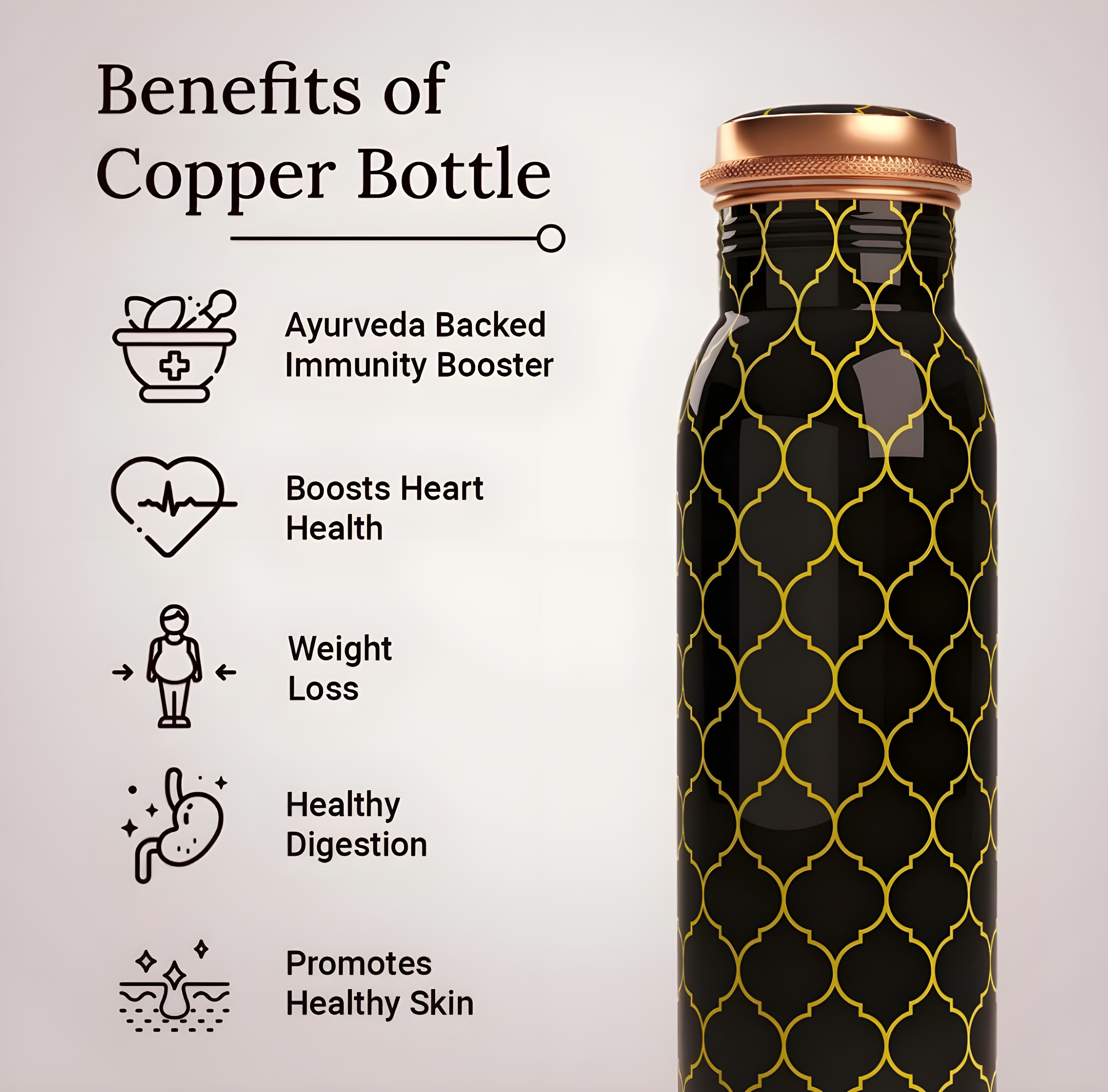 Premium Copper Water Bottle