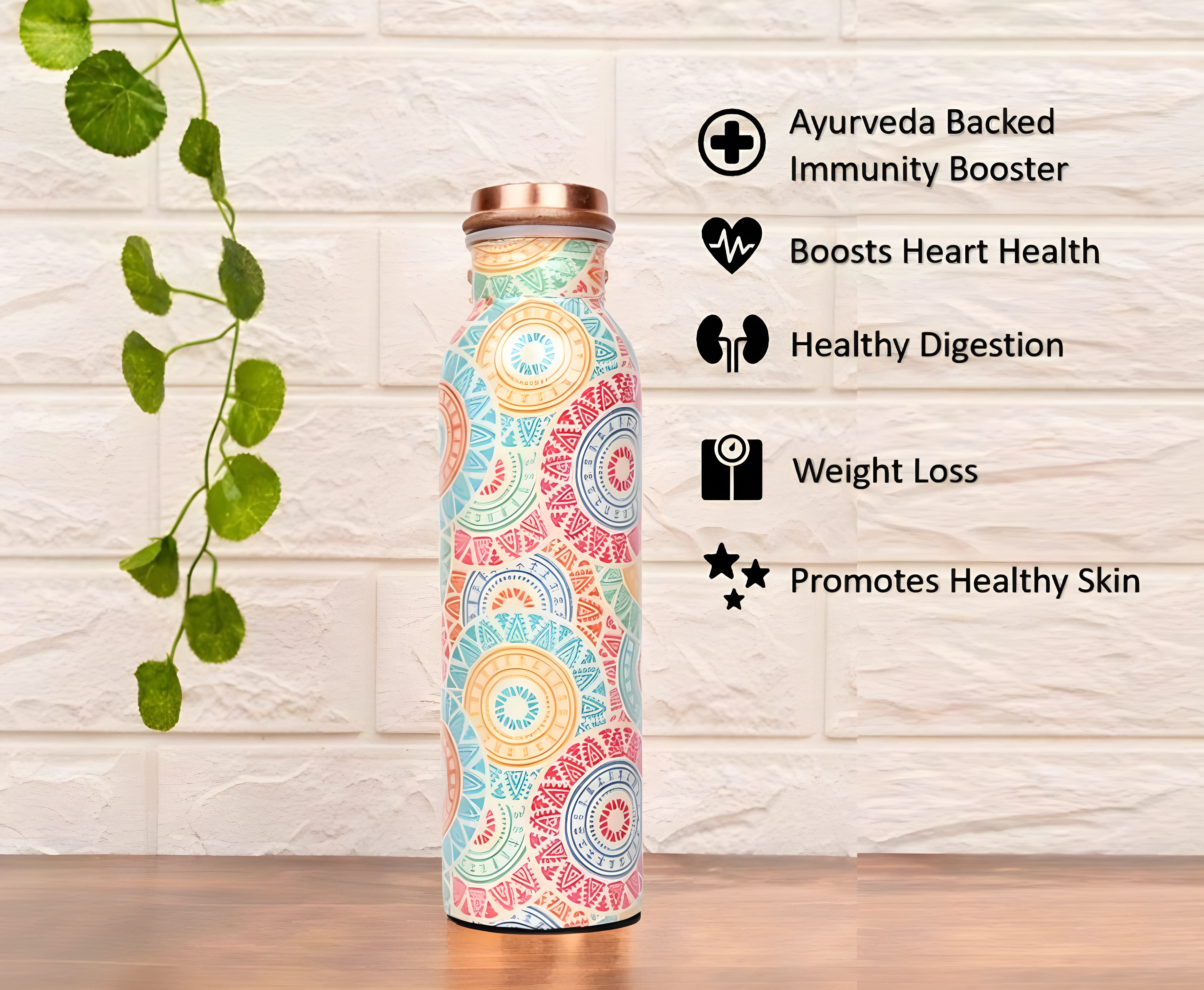 Printed Copper Water Bottle