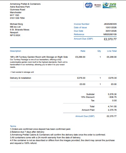 Delivery  tracking Refrance number: MB20260109