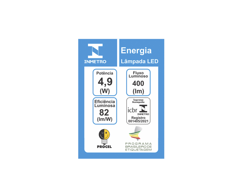 Lâmpada Led E27 4,9W 6500K Bivolt Taschibra