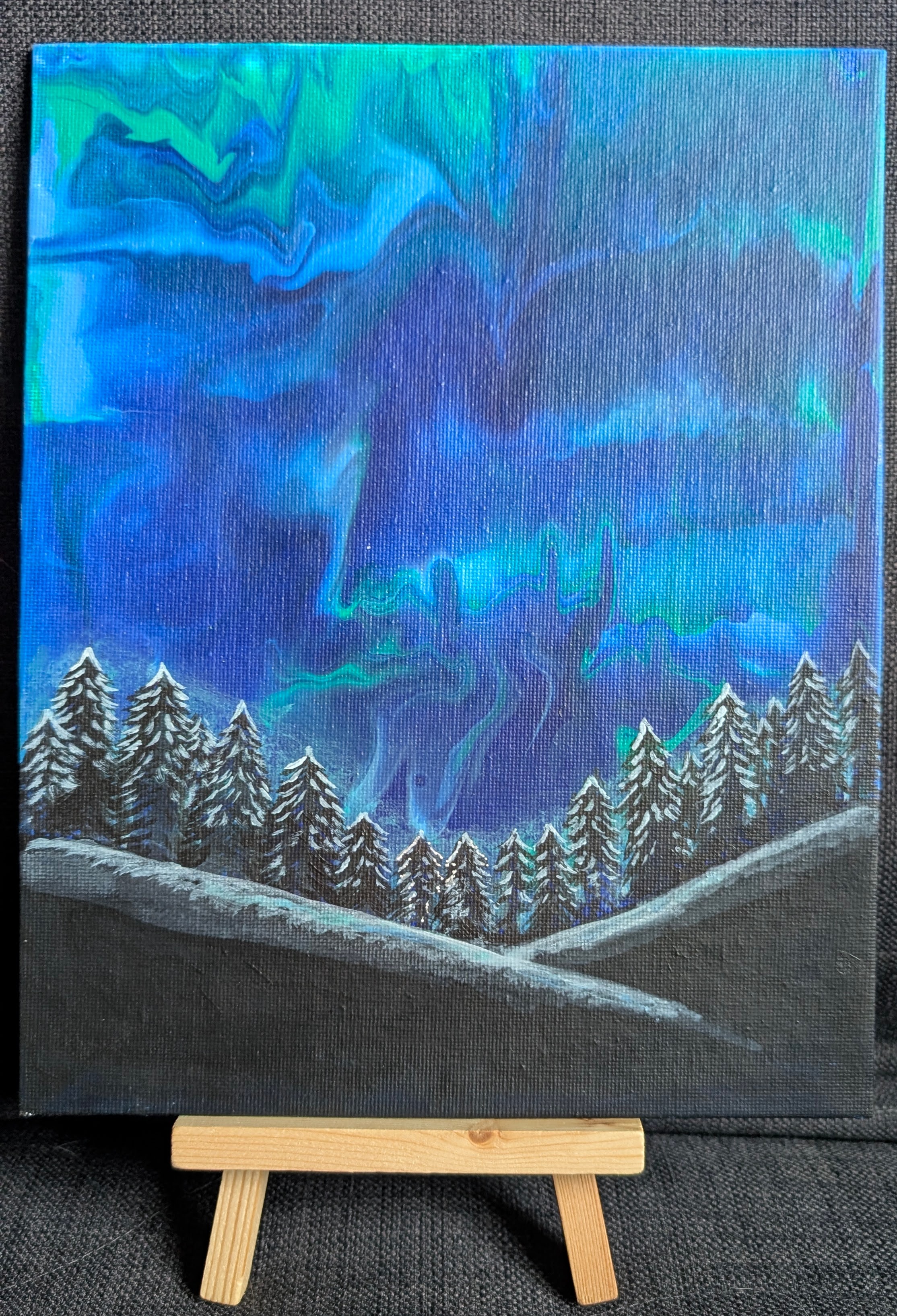 Northern Lights Forest Canvas