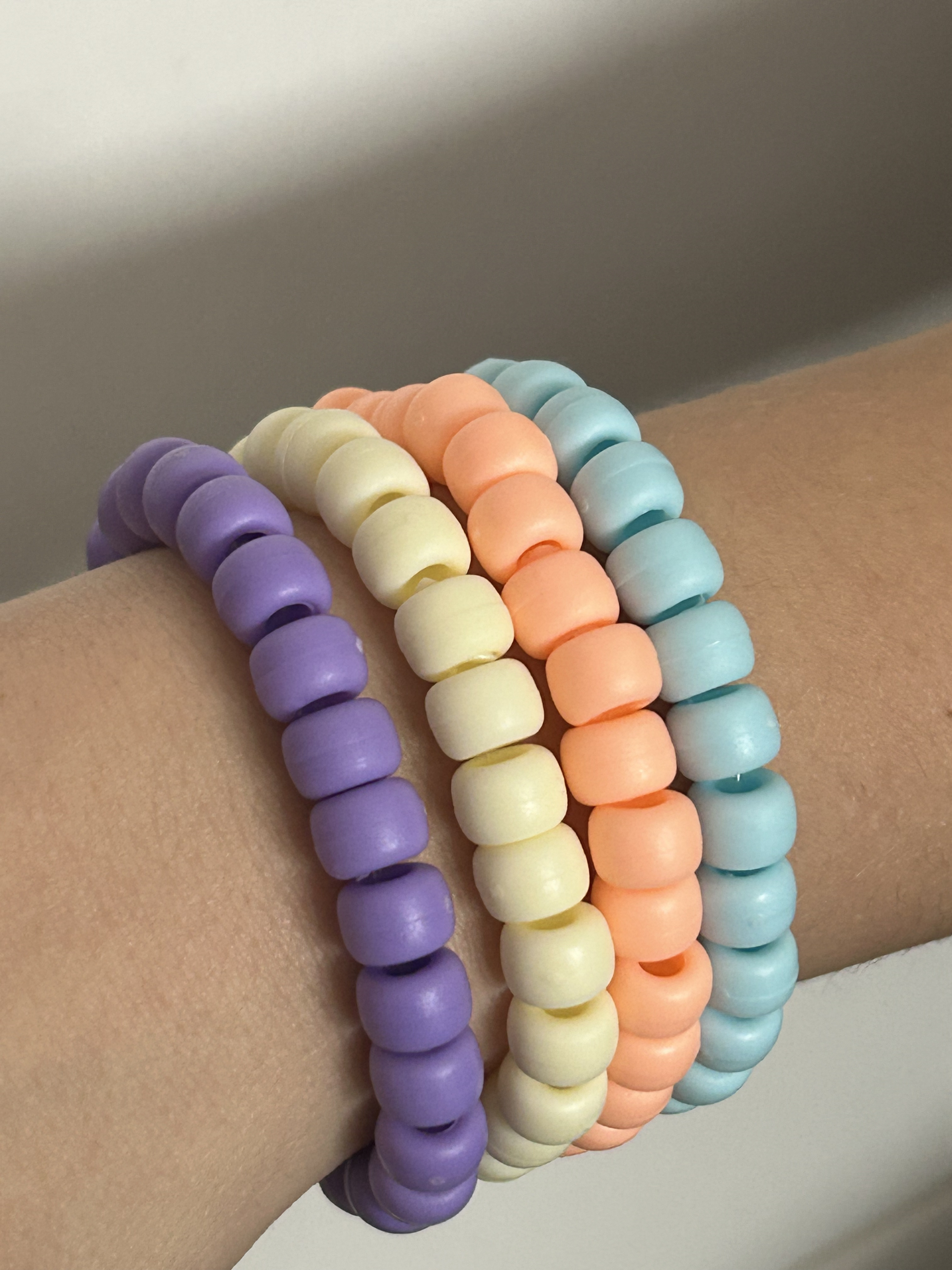 Pony bead bracelet stack
