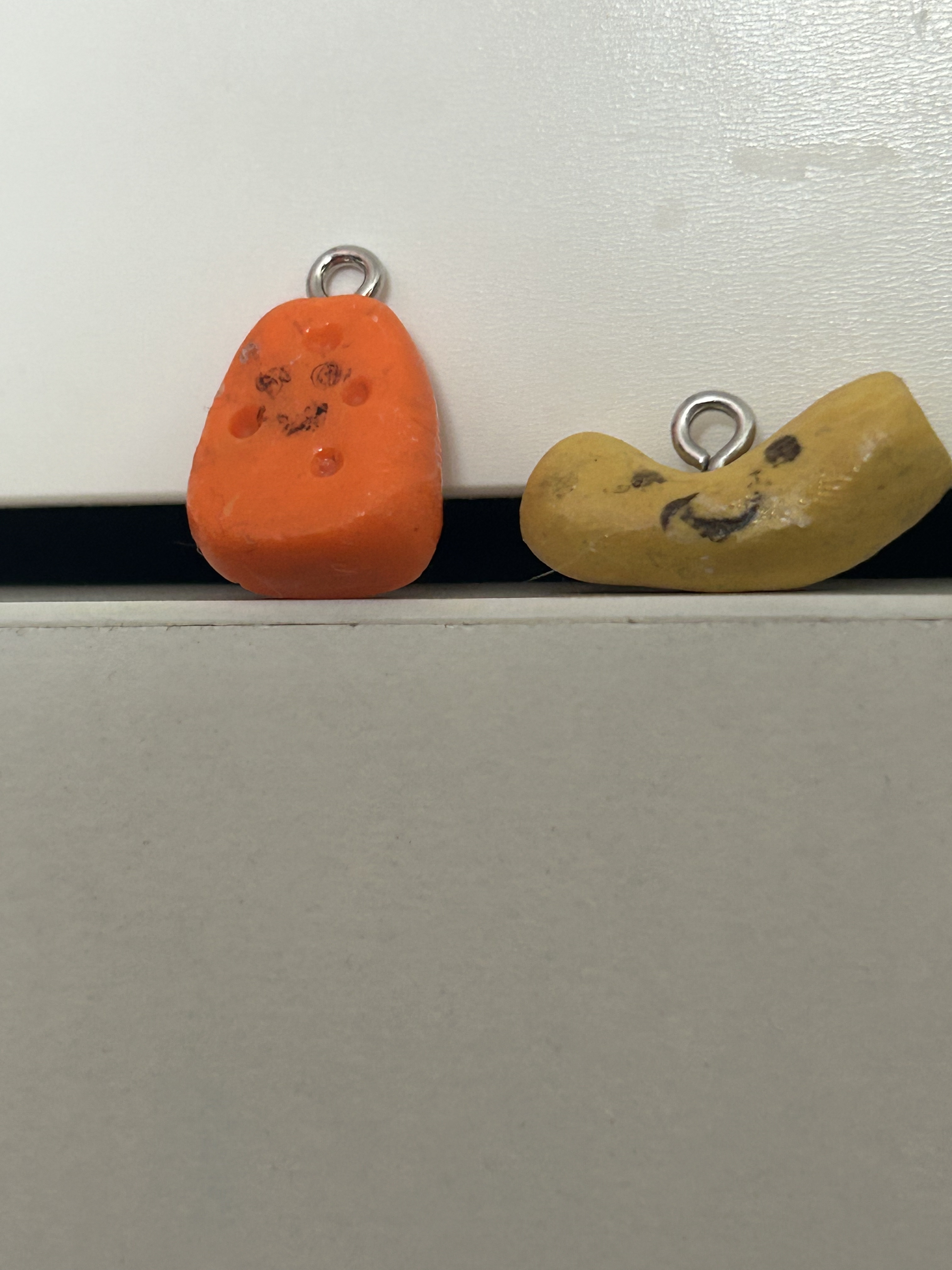 Mac and cheese clay friendship charms