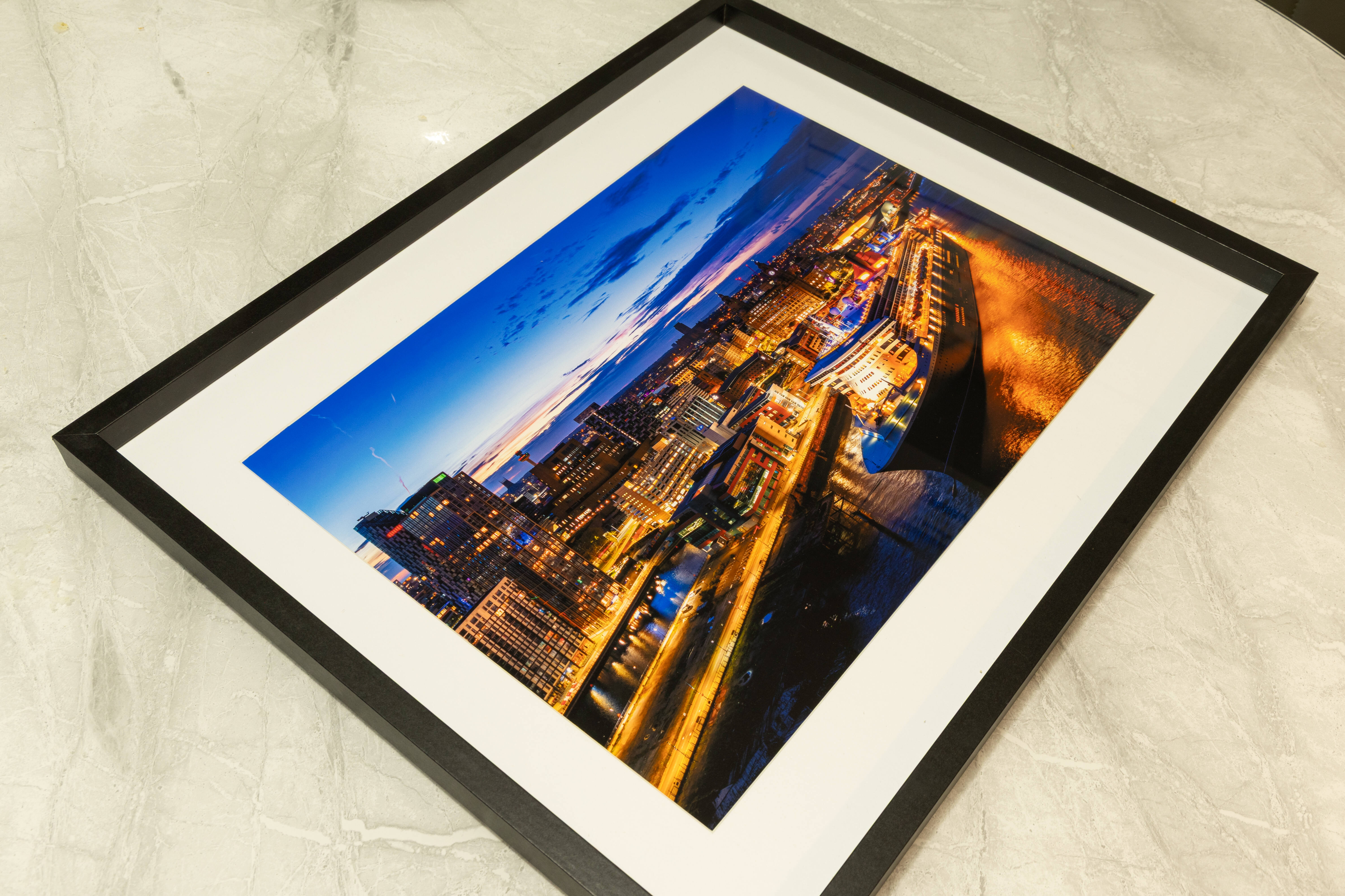 Queen Mary 2 Docked At Liverpool | Fine Art Framed A3 Print