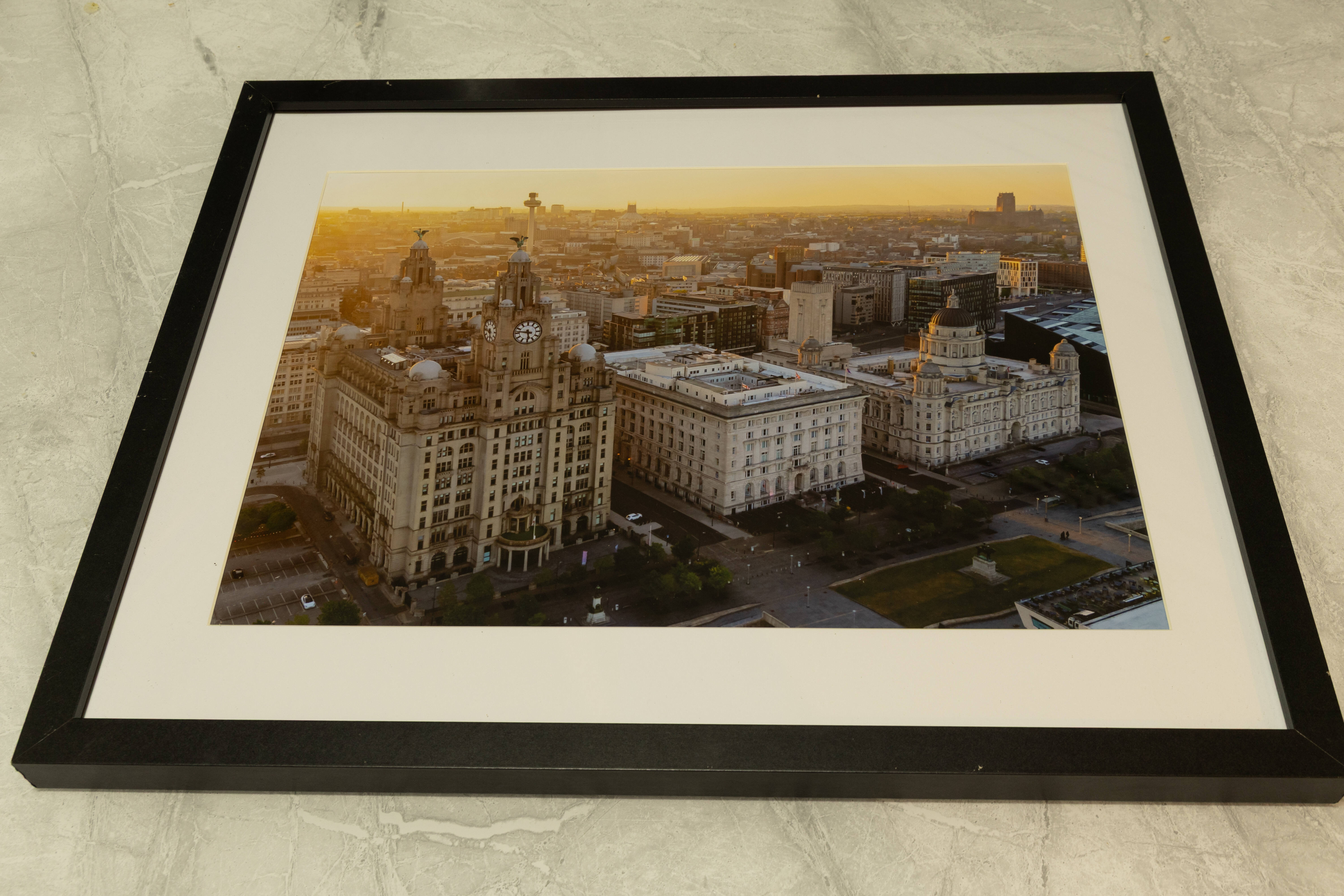  Stunning Liverpool Skyline At Sunrise | Fine Art Framed A3 Print