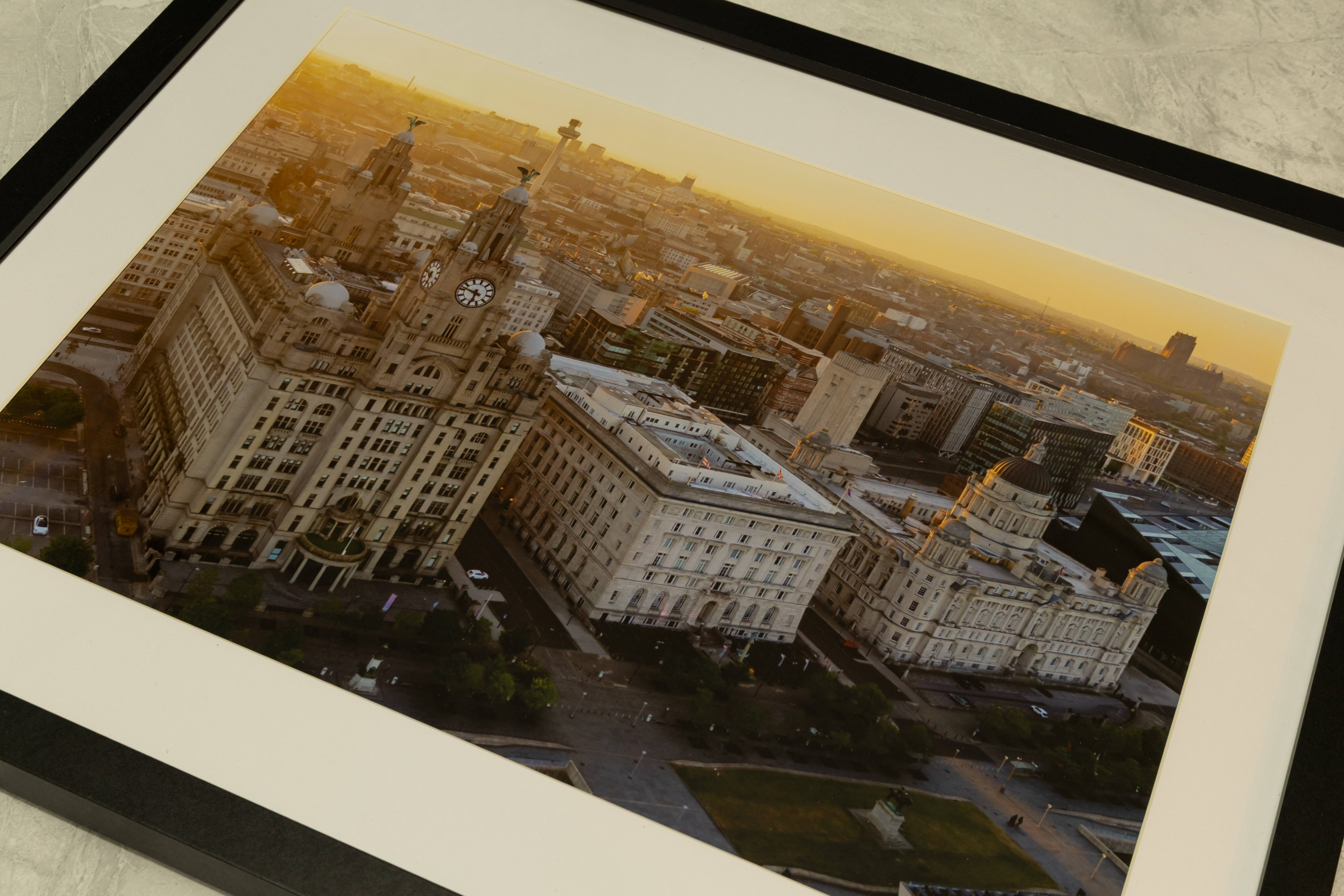  Stunning Liverpool Skyline At Sunrise | Fine Art Framed A3 Print