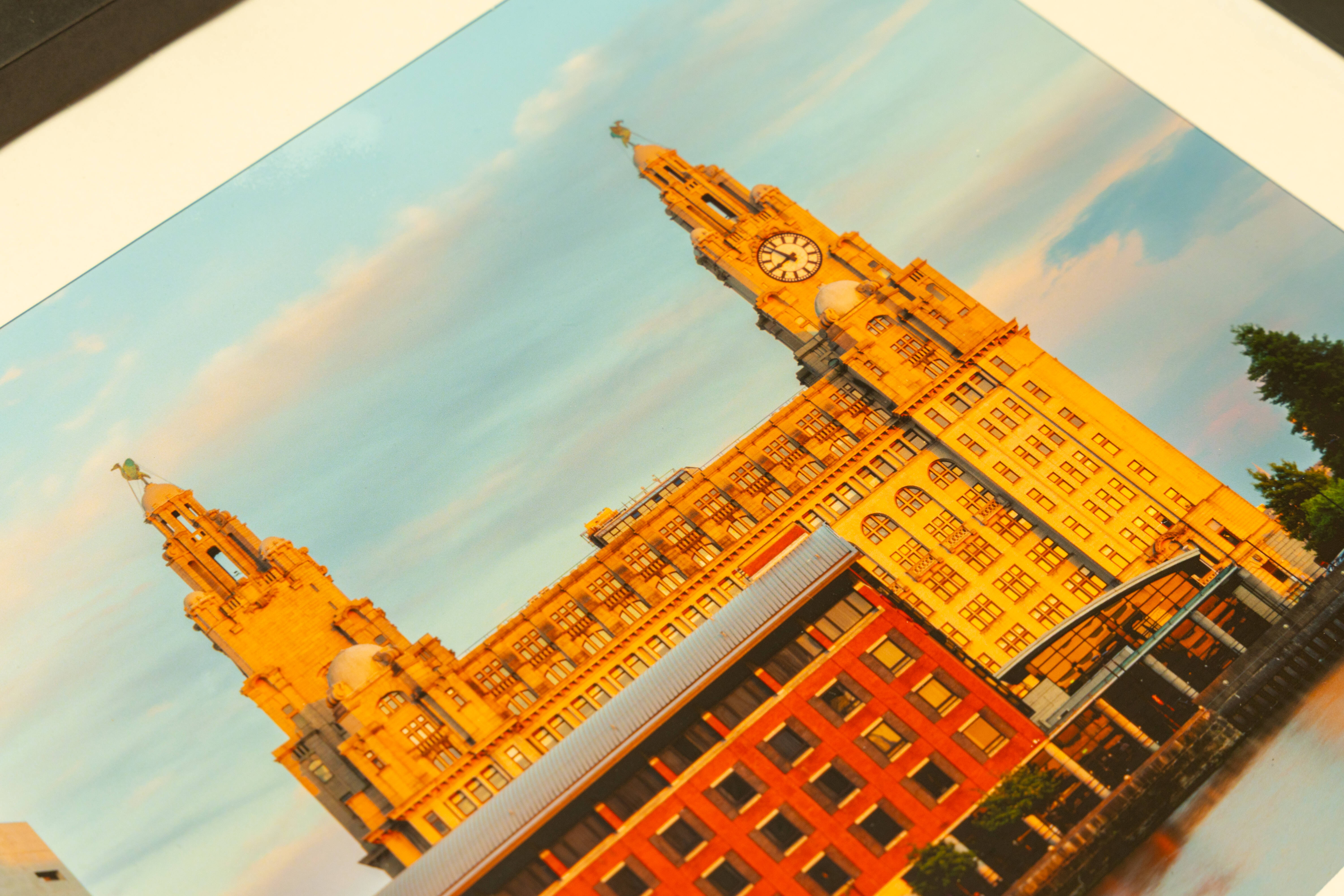 Ready-Made Framed Print: Liverpool Waterfront & Royal Liver Building – 10" x 8", Black Frame with White Mount