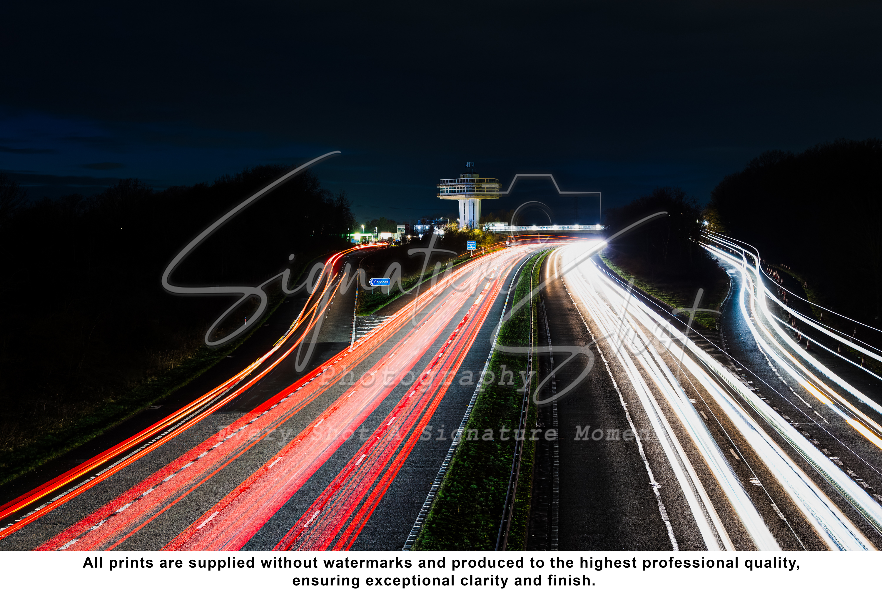 Forton Services, Long Exposure Light Trails Print