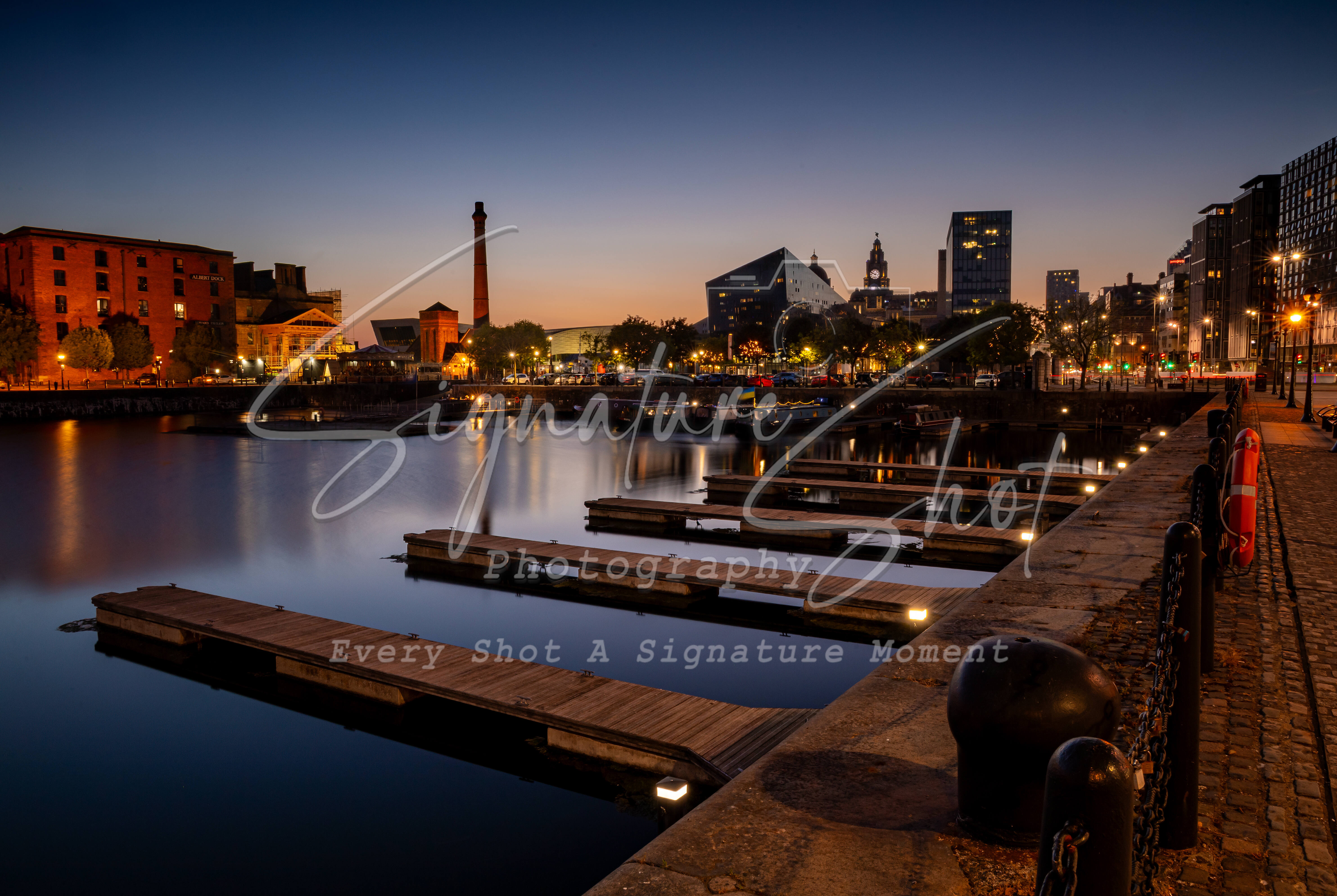 Albert Dock Liverpool  Sunset | Fine Art Framed Print 8" x 6"