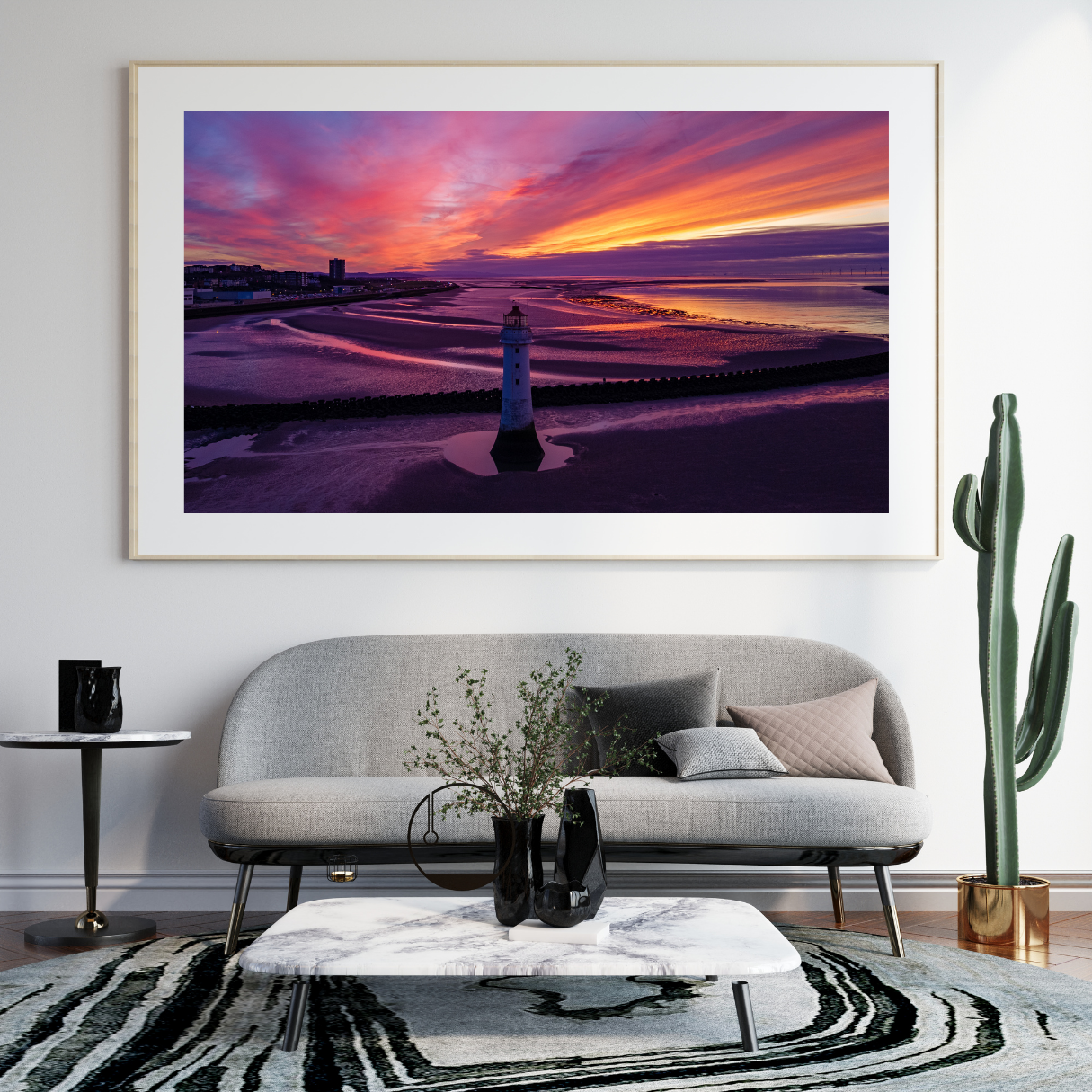 New Brighton Lighthouse Sunset – Coastal Fine Art Print