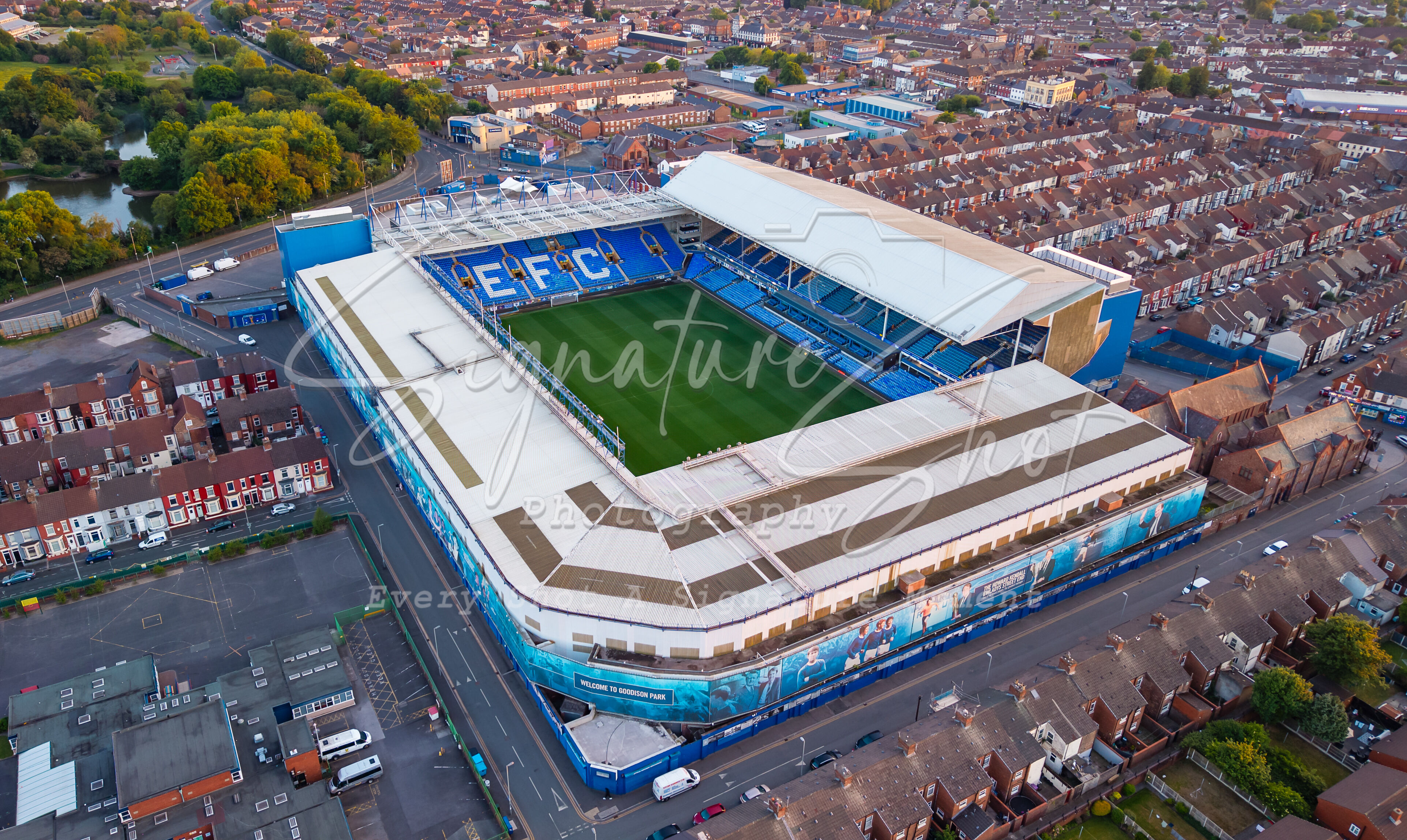 Everton Fc | Goodison Park Stadium End Of A Era | Fine Art Framed A4 Print