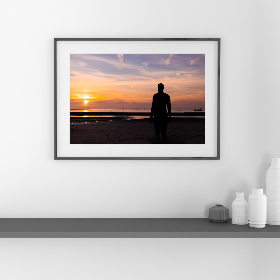 Sunset Silhouette at Crosby Beach Liverpool – Fine Art Landscape Print