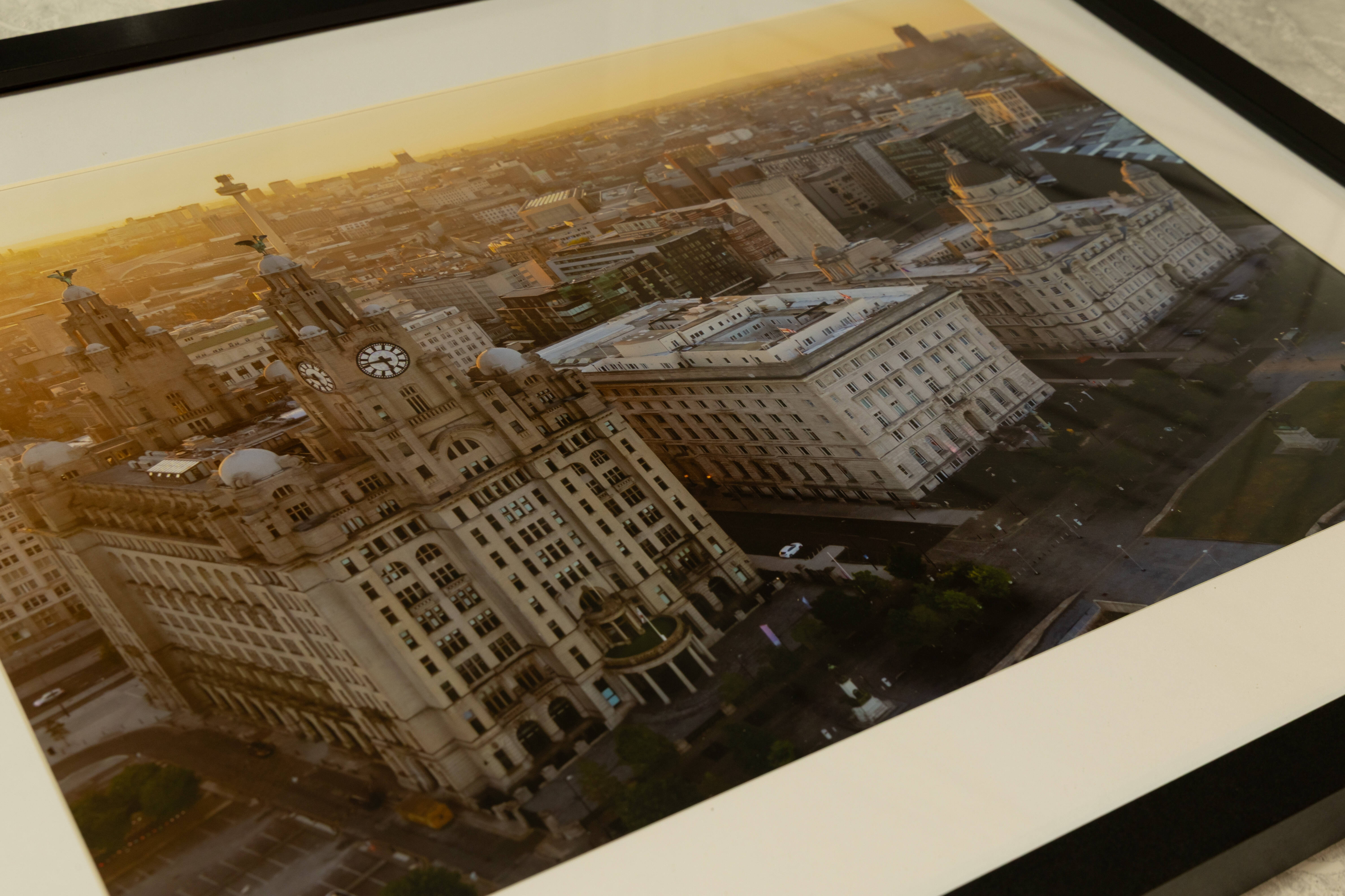  Stunning Liverpool Skyline At Sunrise | Fine Art Framed A3 Print