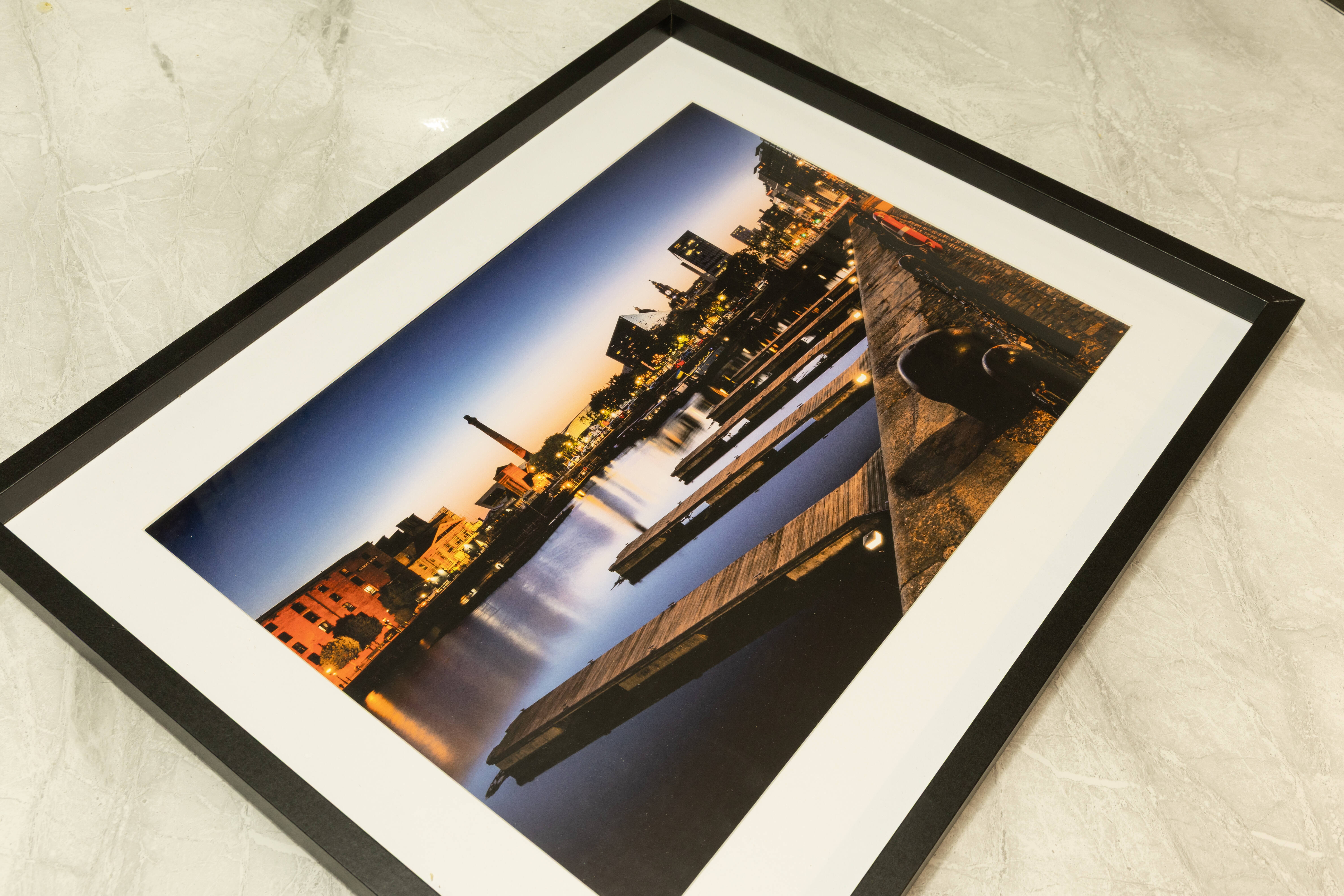 Albert Dock Liverpool  Sunset | Fine Art Framed Print 8" x 6"
