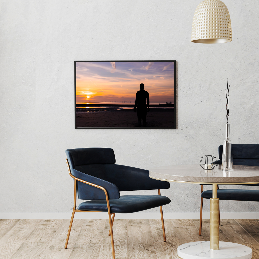 Sunset Silhouette at Crosby Beach Liverpool – Fine Art Landscape Print