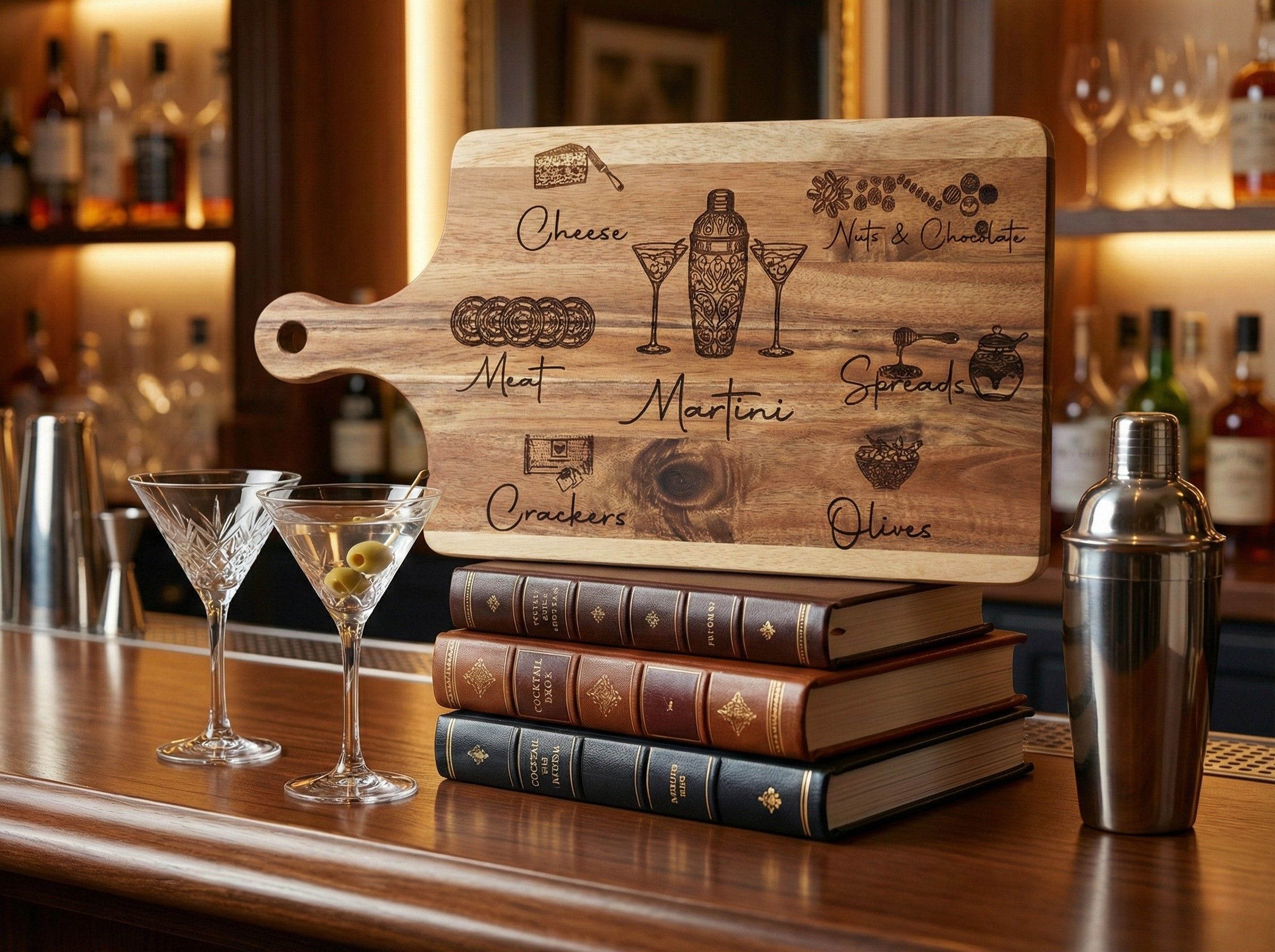 The Artisan Acacia Pairing Board (Martini)