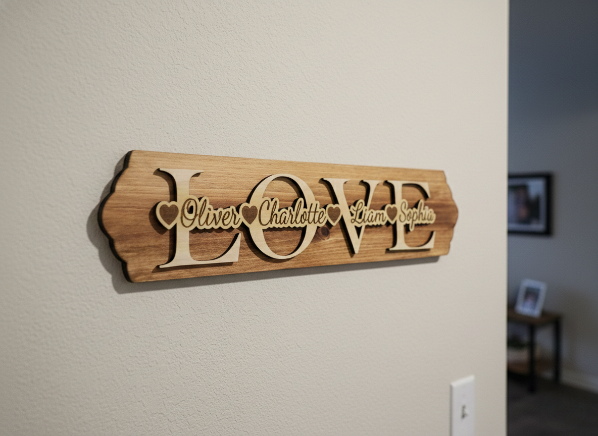 Wooden Family Wall Sign