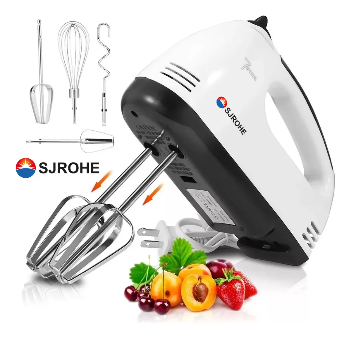 Sjrohe Batidora de Mano Mezclador Eléctrico 7 Velocidades