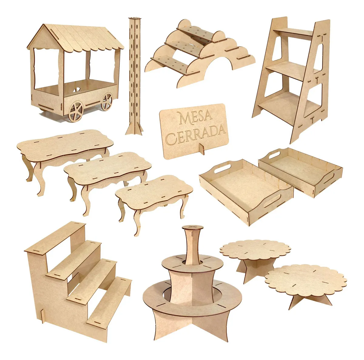 Kit Mesa De Dulces Candybar En Mdf Muebles Para Cupcakes P15