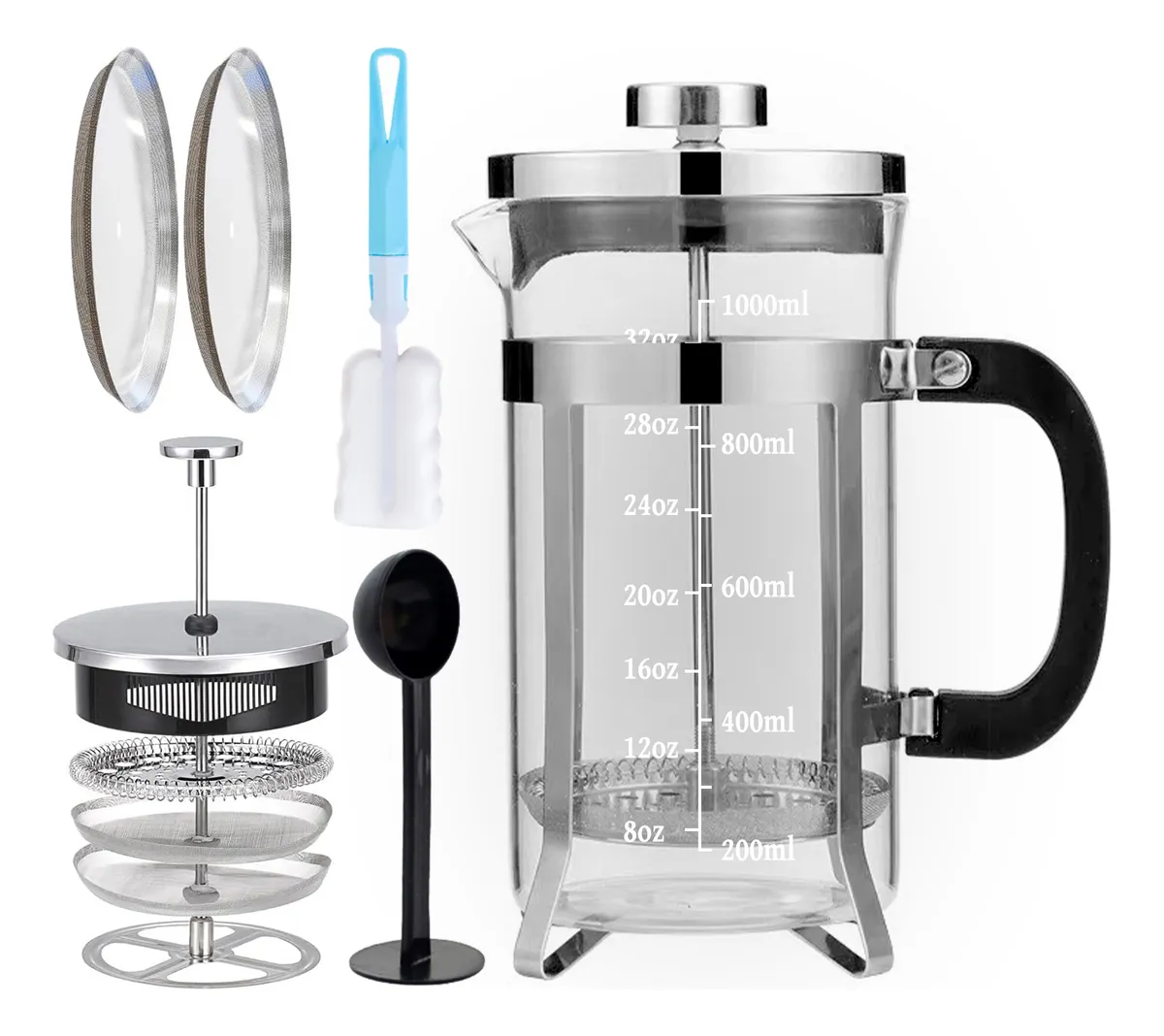 Cafetera Prensa Francesa Café Té Int Acero Inoxidable 1 Lt