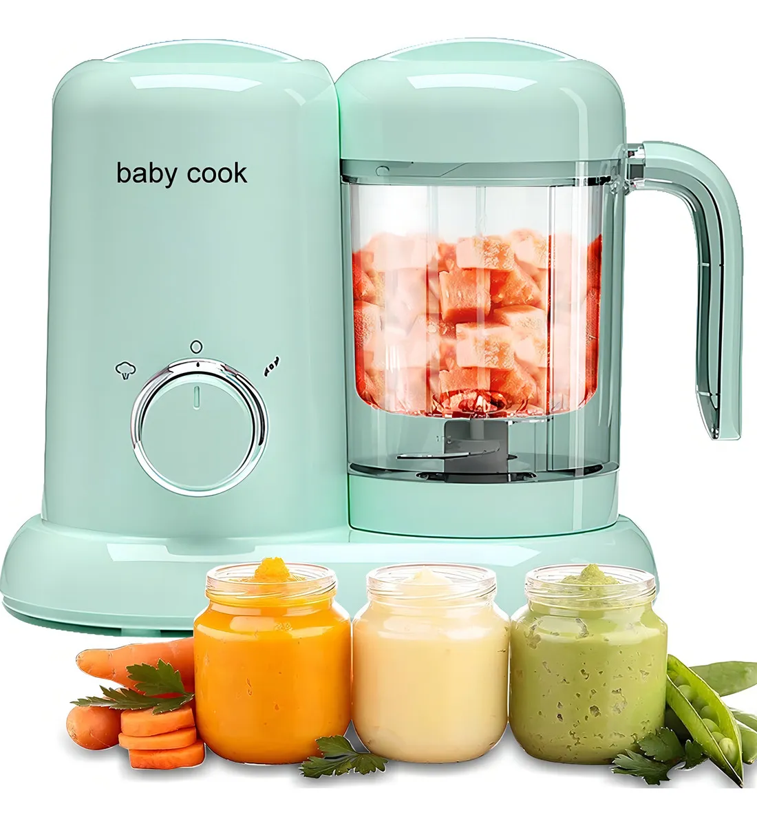 Procesador de Alimentos Dilimi 3 en 1 300W Verde Vidrio Cocer Remover