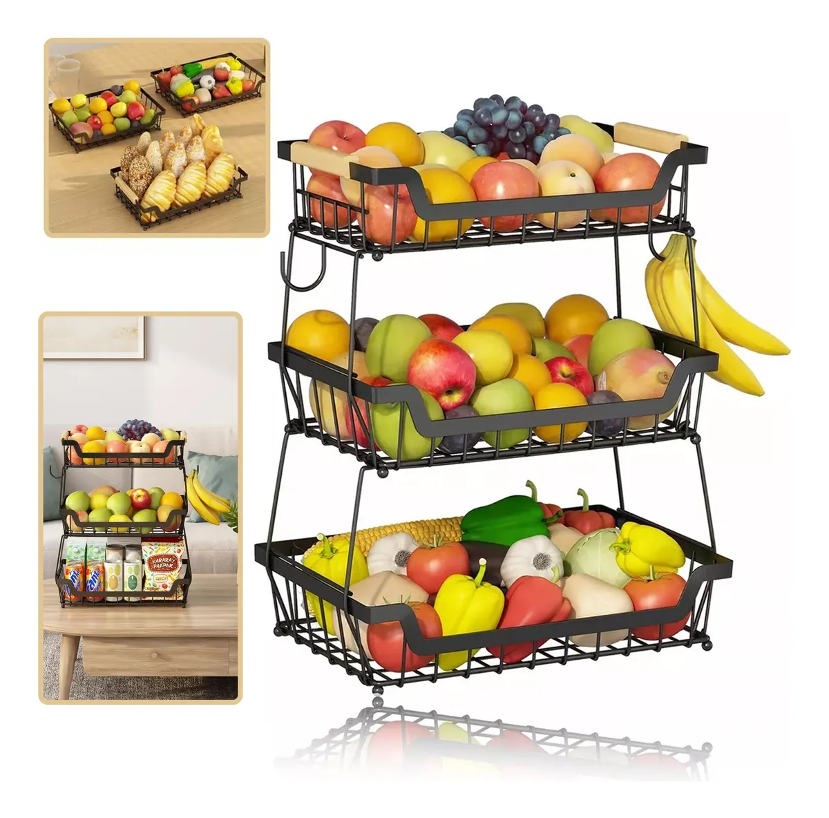 Cesta De Frutas 3 Niveles