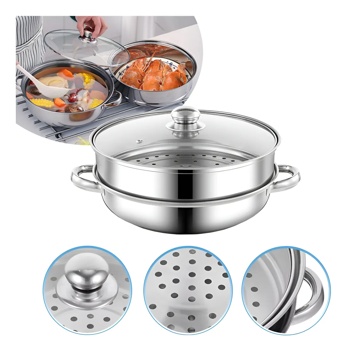 OEM Olla De Acero Inoxidable Vaporera