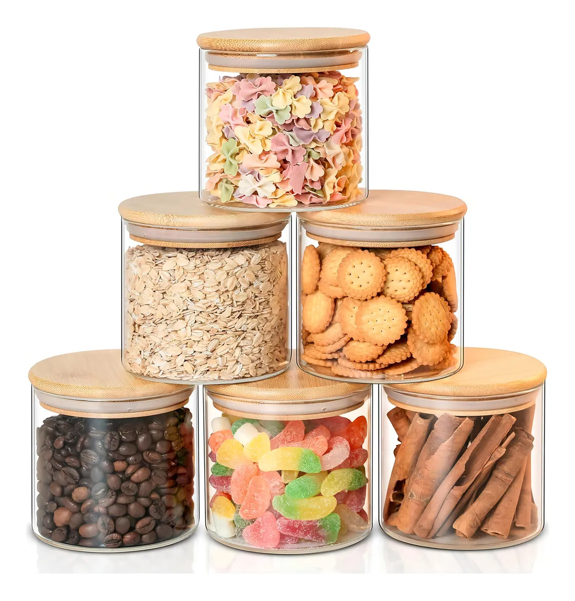 U Chef 6 Frascos De Vidrio Con Tapa