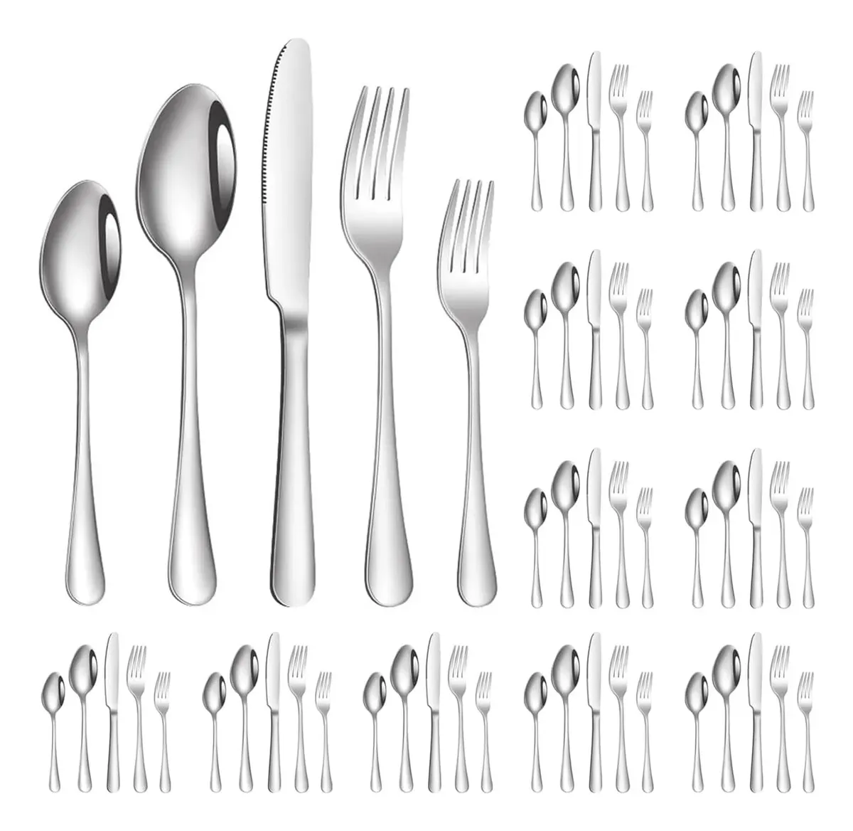 Juego De Cubiertos 60 Pzas Plata