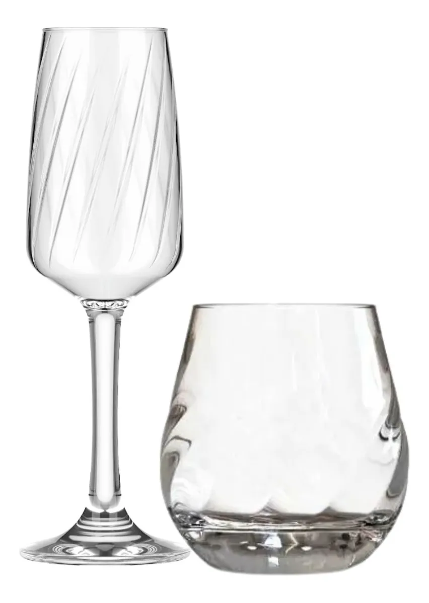 Juego De 8 Copas Flauta y Vasos