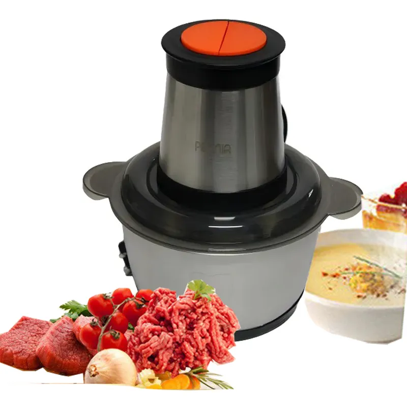 Procesador De Alimentos 2l Eléctrico Picadora De Carne 300w Plateado