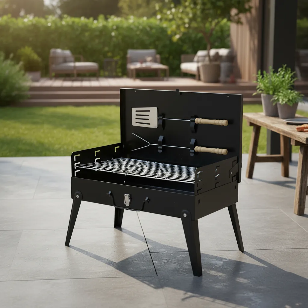 Parrilla Asador Plegable Con Accesorios Camping Porttil