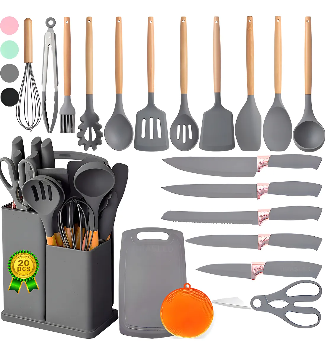 Utensilios De Silicona Gris