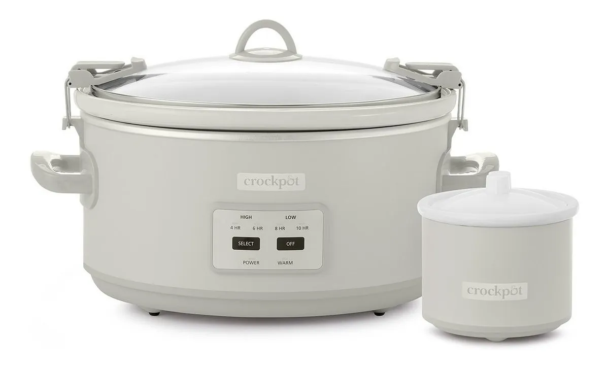 Olla De Lento Cocimiento Crock Pot 7qt. 6.6lts Beige Bono 60